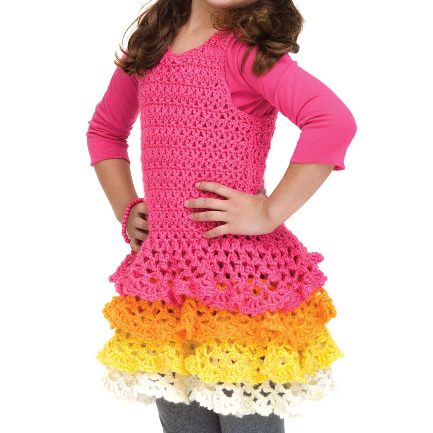 Caron Crochet Rows o' Ruffles Dress (Digital Download)