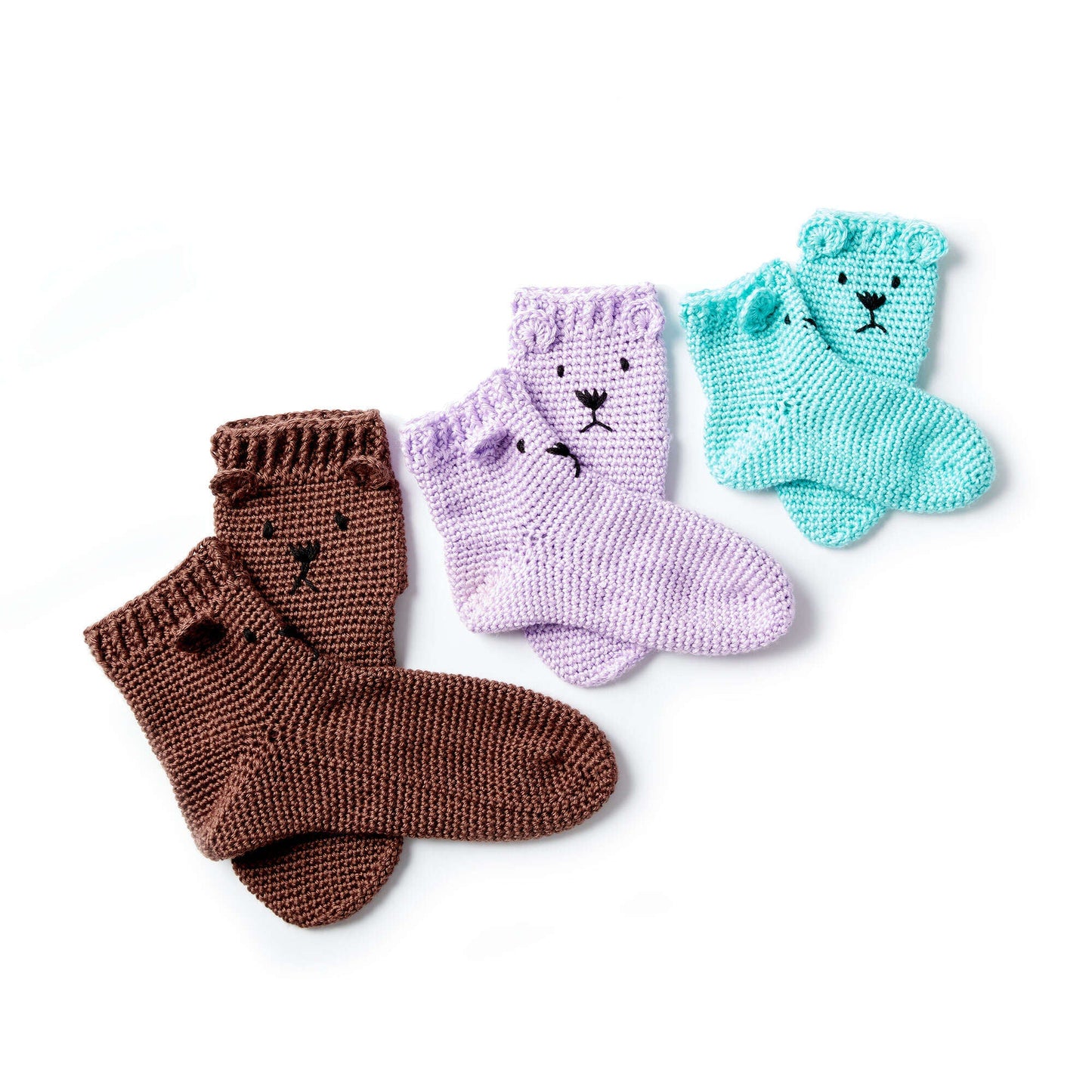 Caron Crochet Bear Feet Slipper Socks
