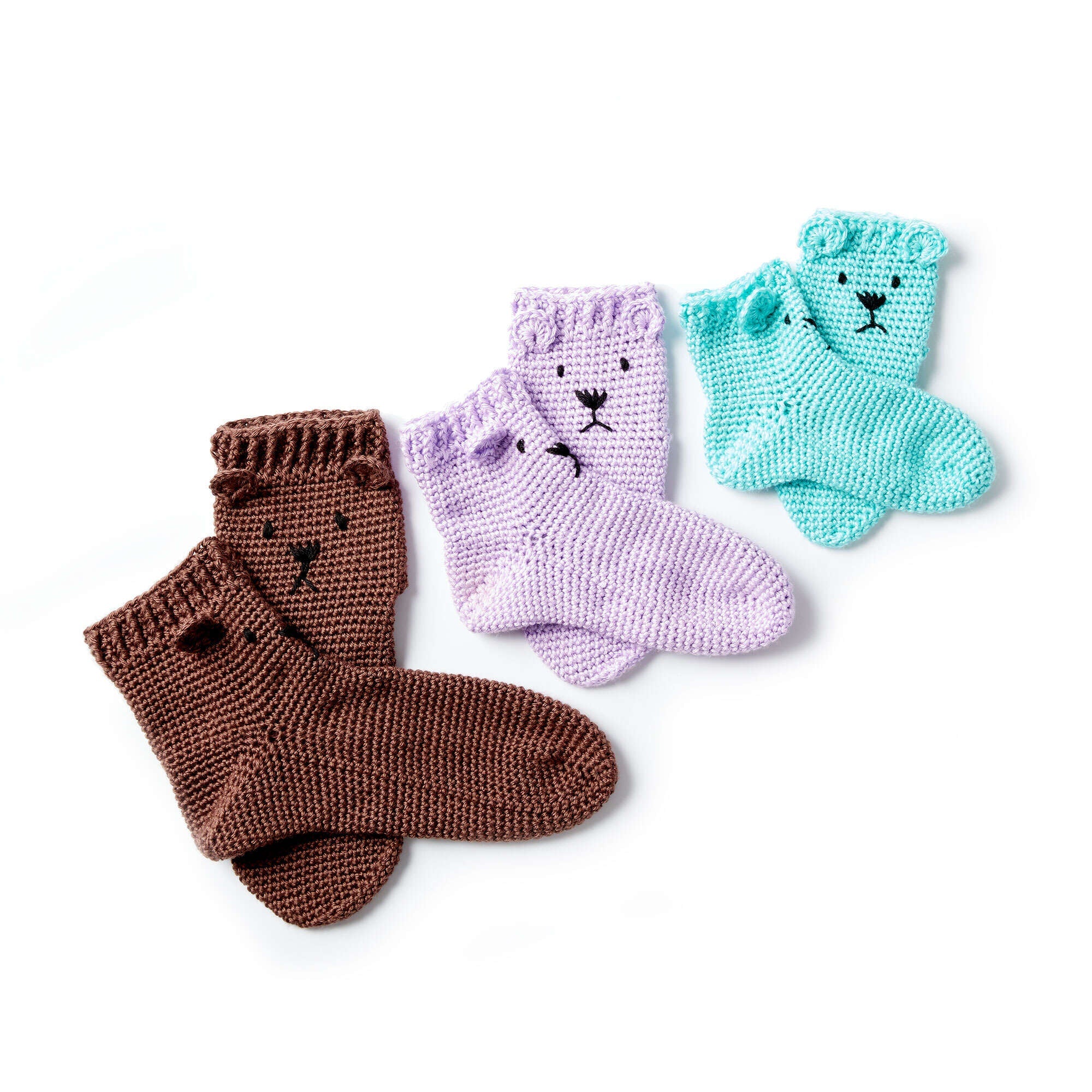 Caron Crochet Bear Feet Slipper Socks