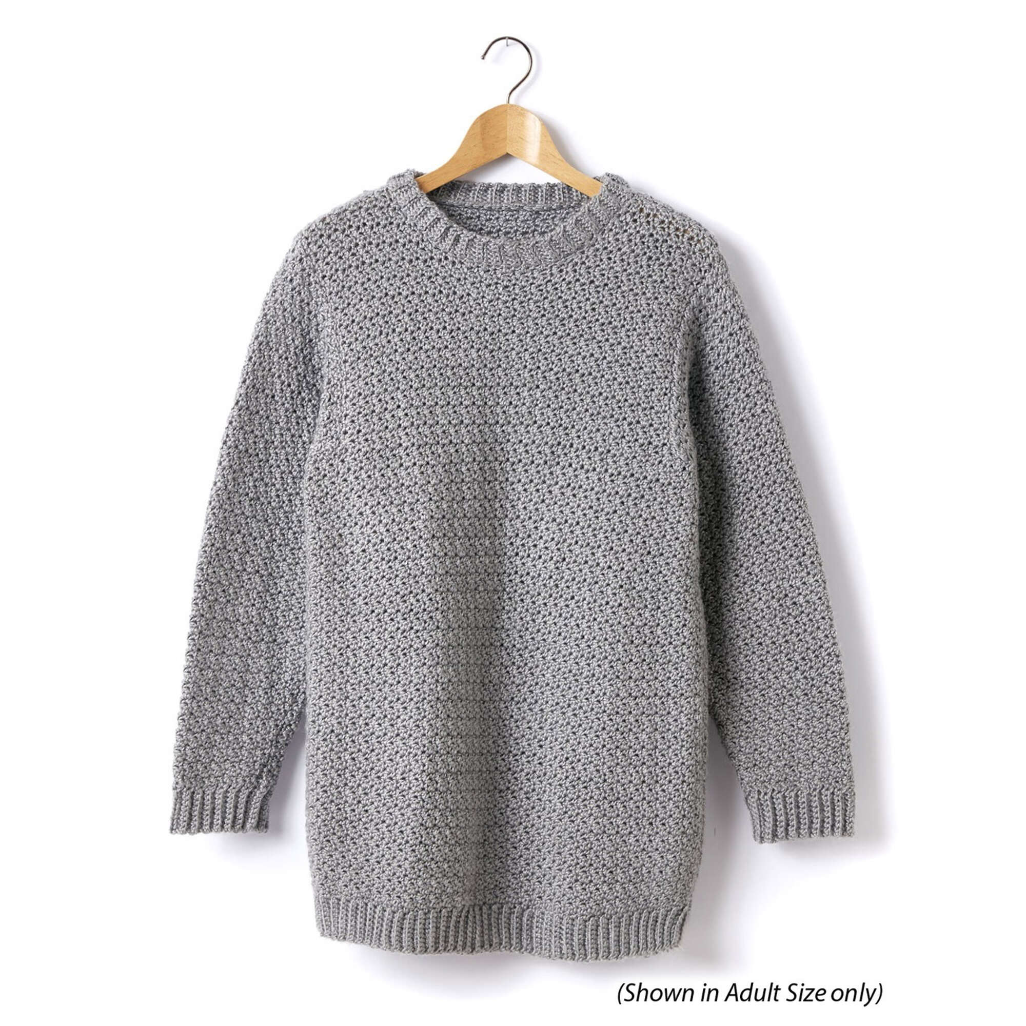 Caron Child's Crochet Crew Neck Pullover (Digital Download)