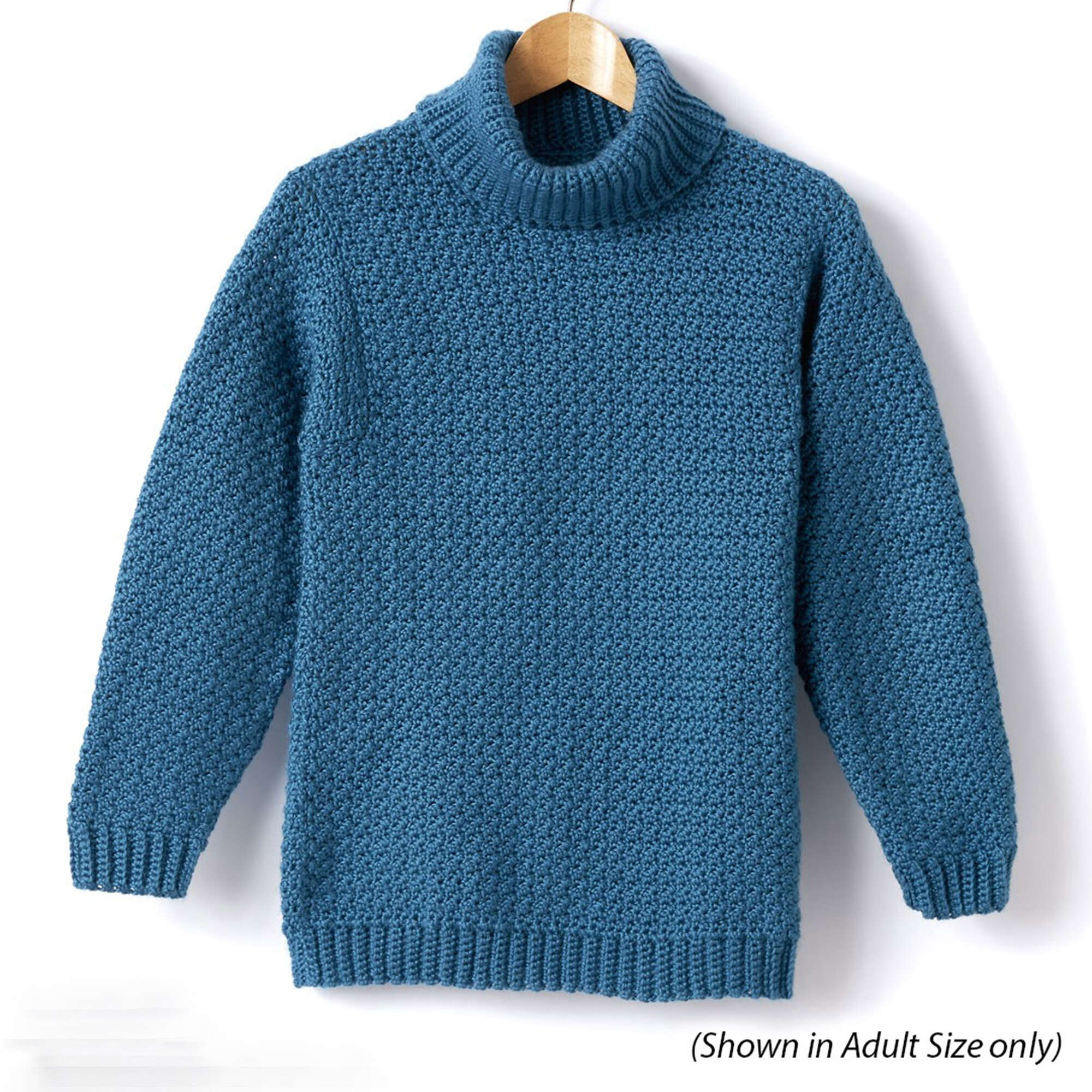 Caron Child's Crochet Turtle Neck Pullover (Digital Download)