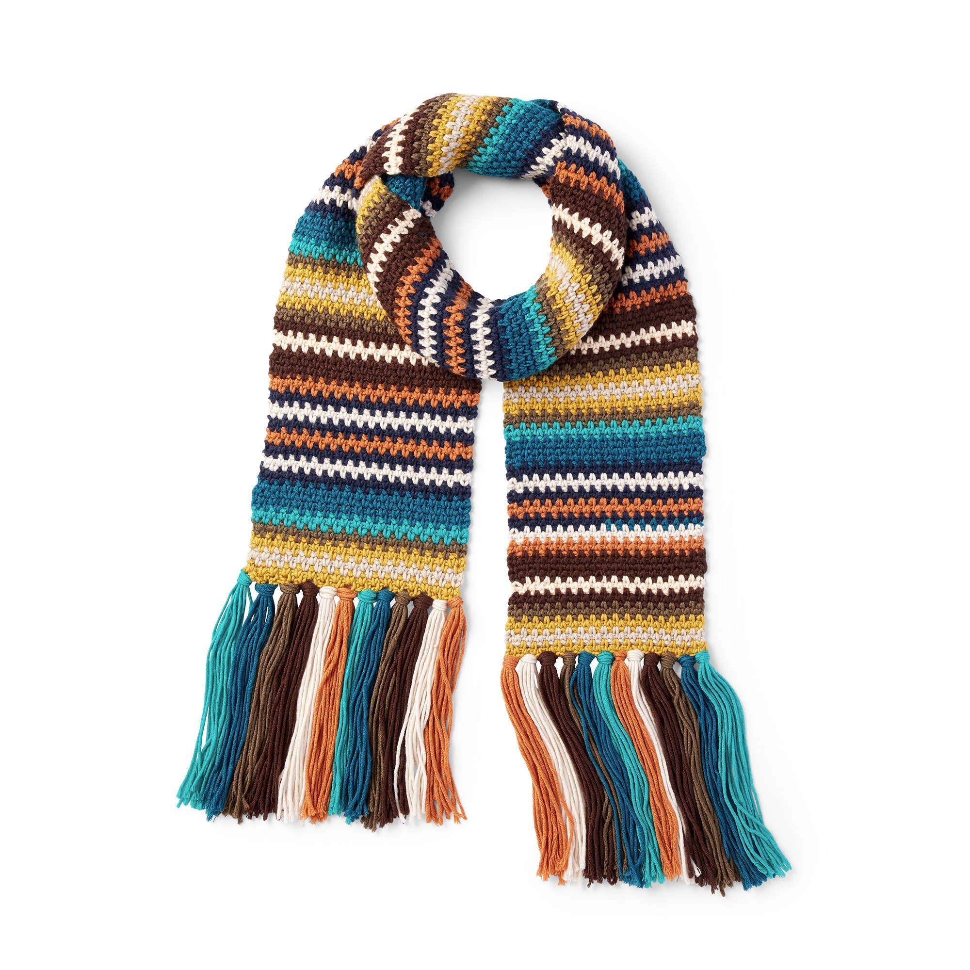 Caron X Pantone Earthy Stripes Crochet Scarf (Digital Download)