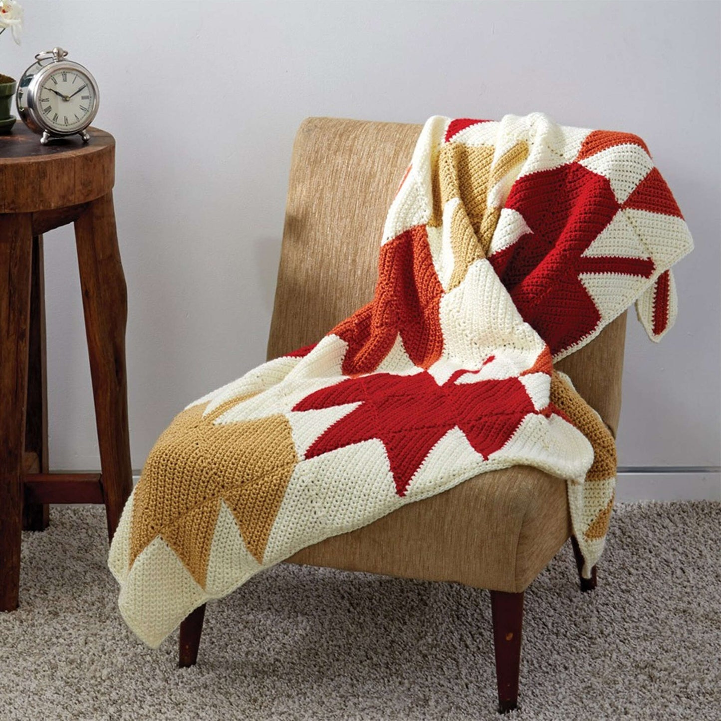 Caron Crochet Autumn Leaves Afghan (Digital Download)