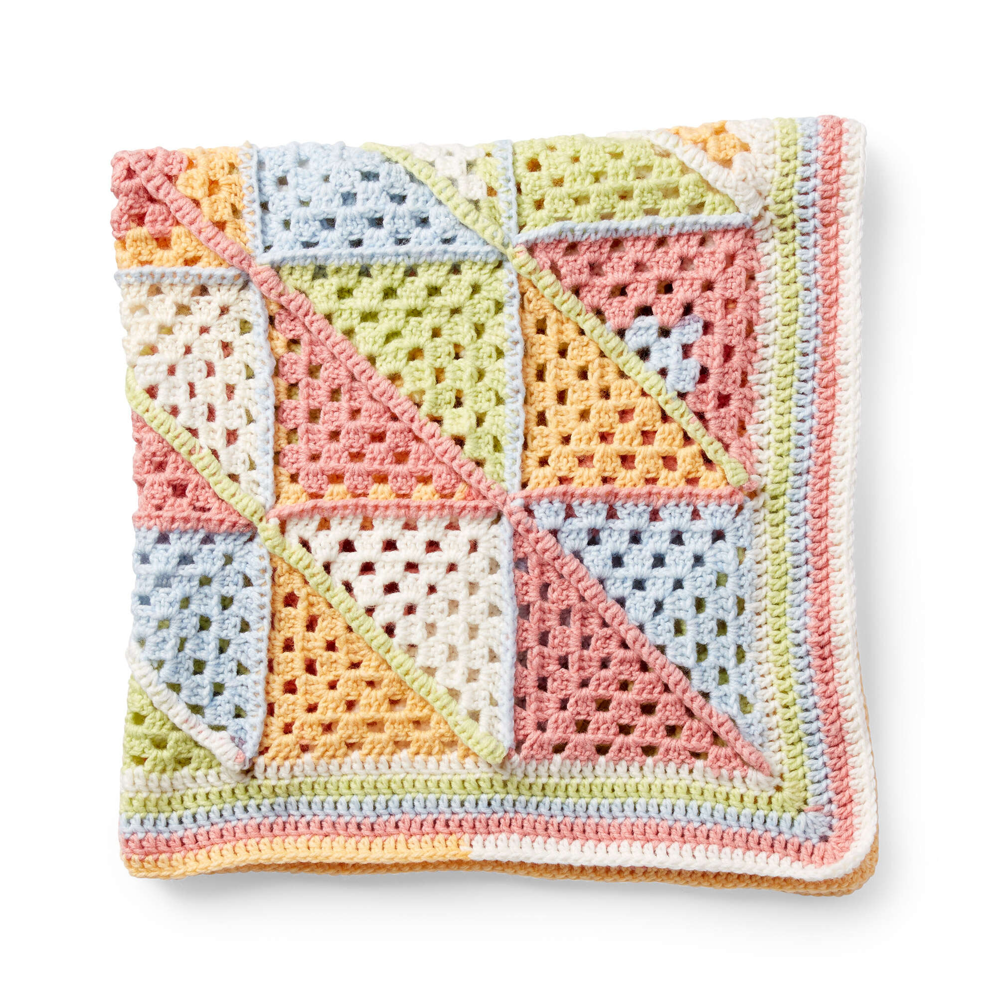 Caron Granny Triangle Patchwork Crochet Blanket (Digital Download)