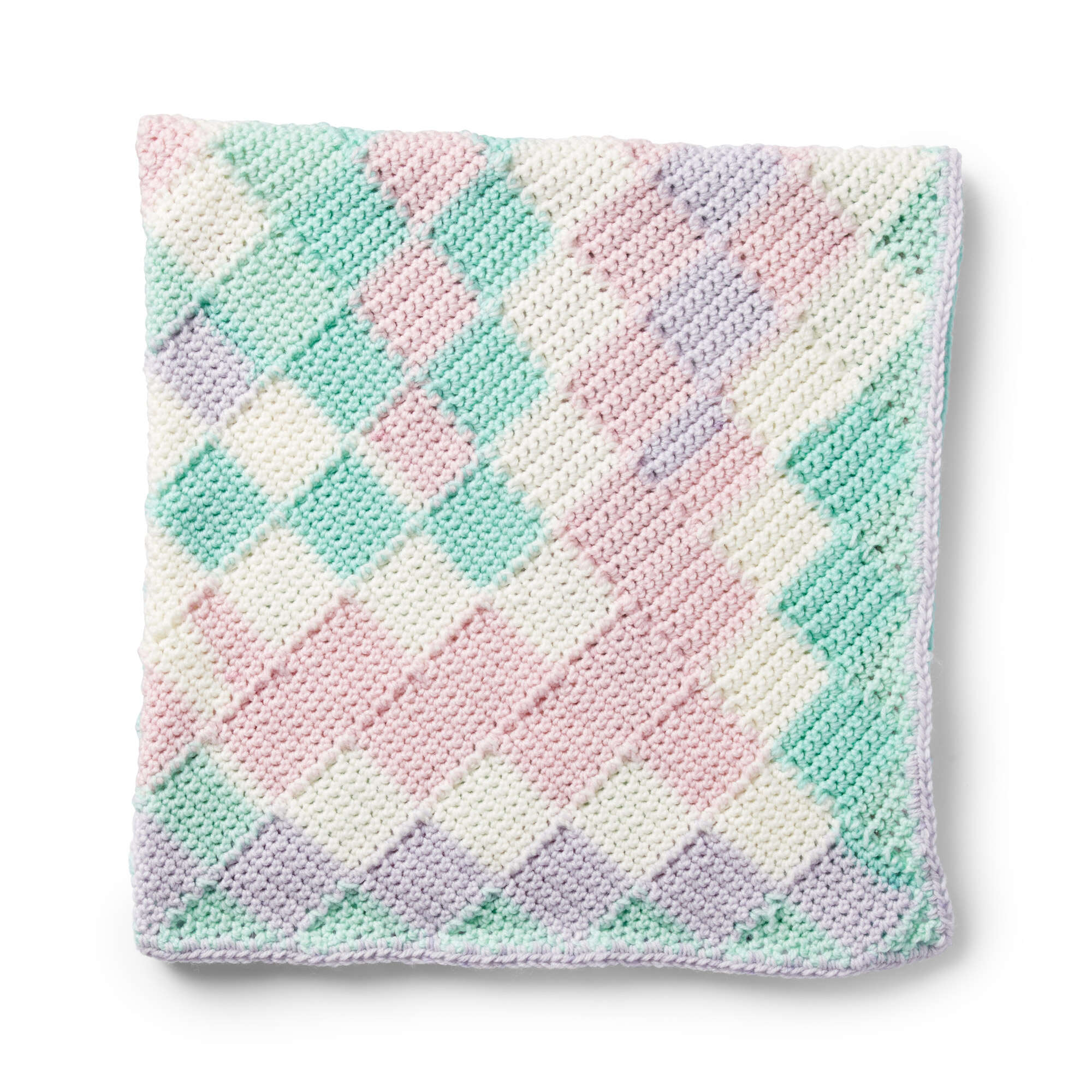 Caron Entrelac Crochet Baby Blanket (Digital Download)