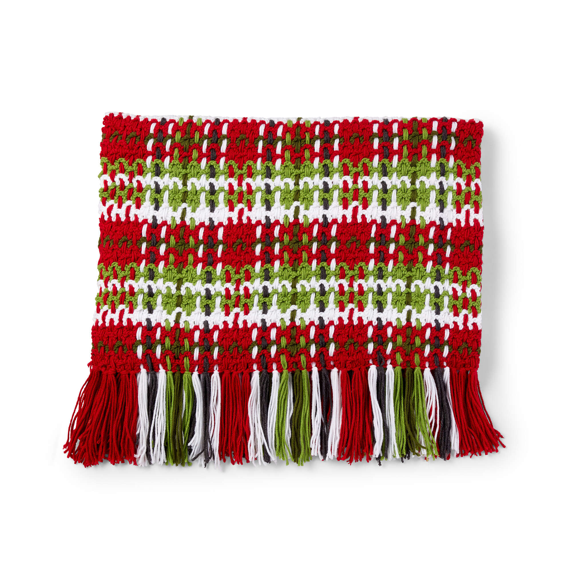 Caron Plaid Christmas Crochet Blanket (Digital Download)