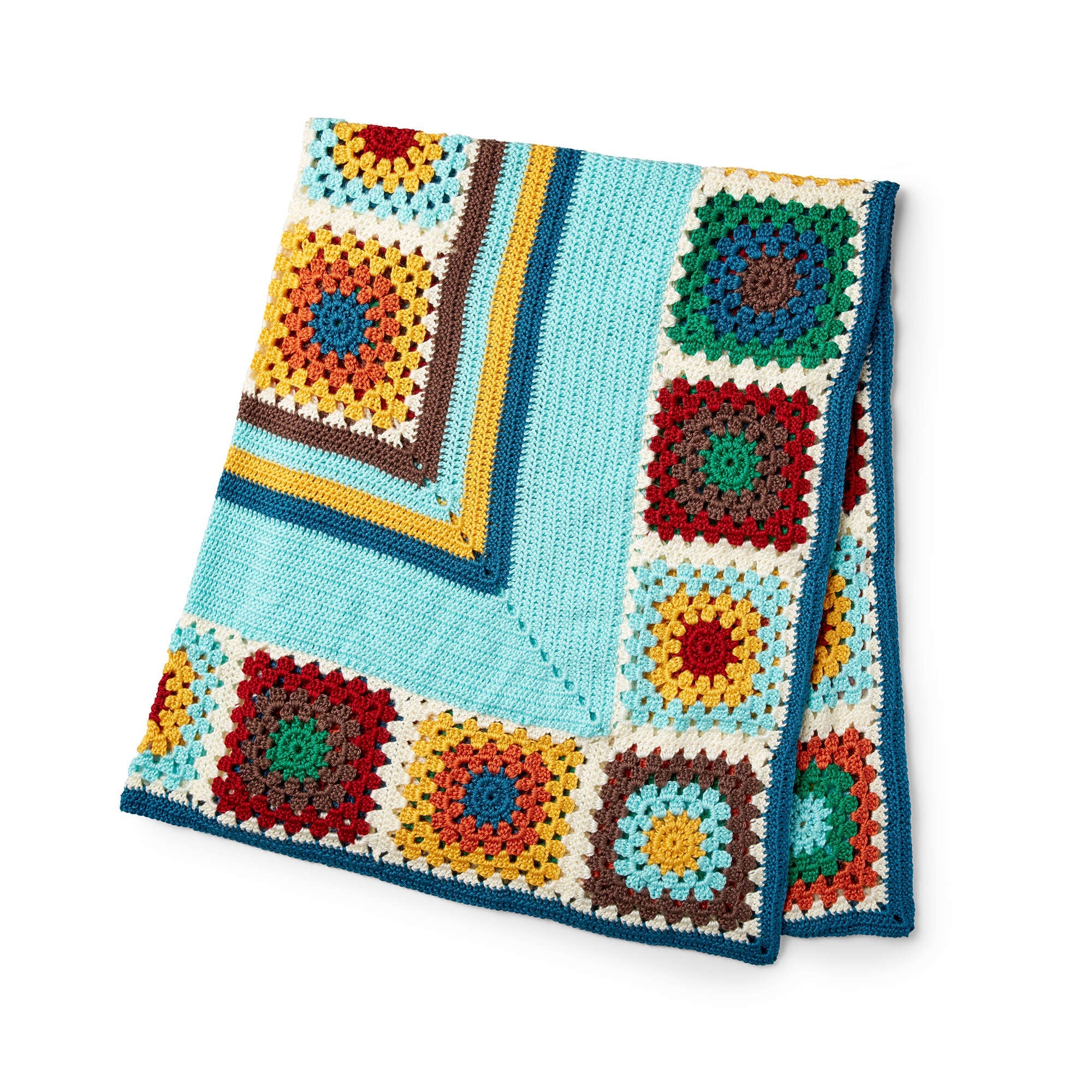 Caron Crochet Granny Stripes & Squares Blanket (Digital Download)