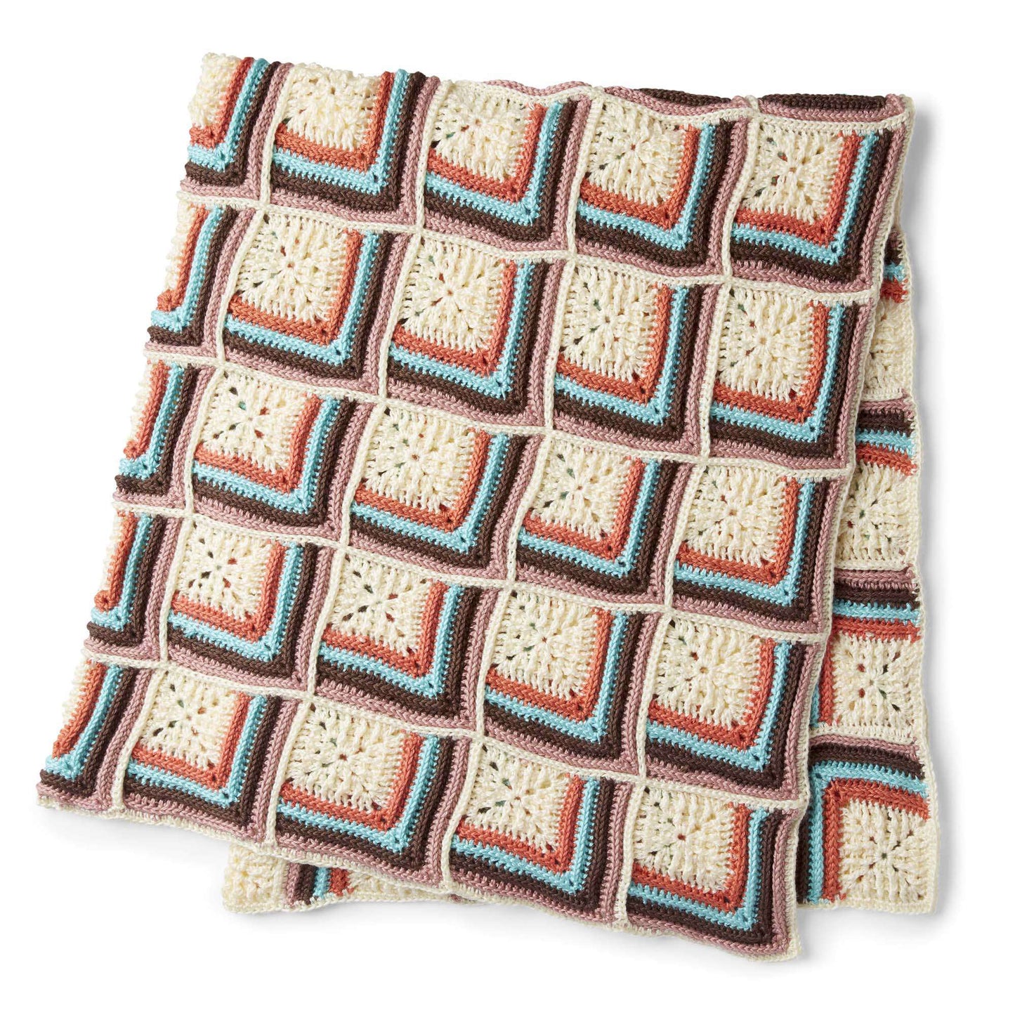 Caron Crochet Stripy Texture Motif Blanket (Digital Download)