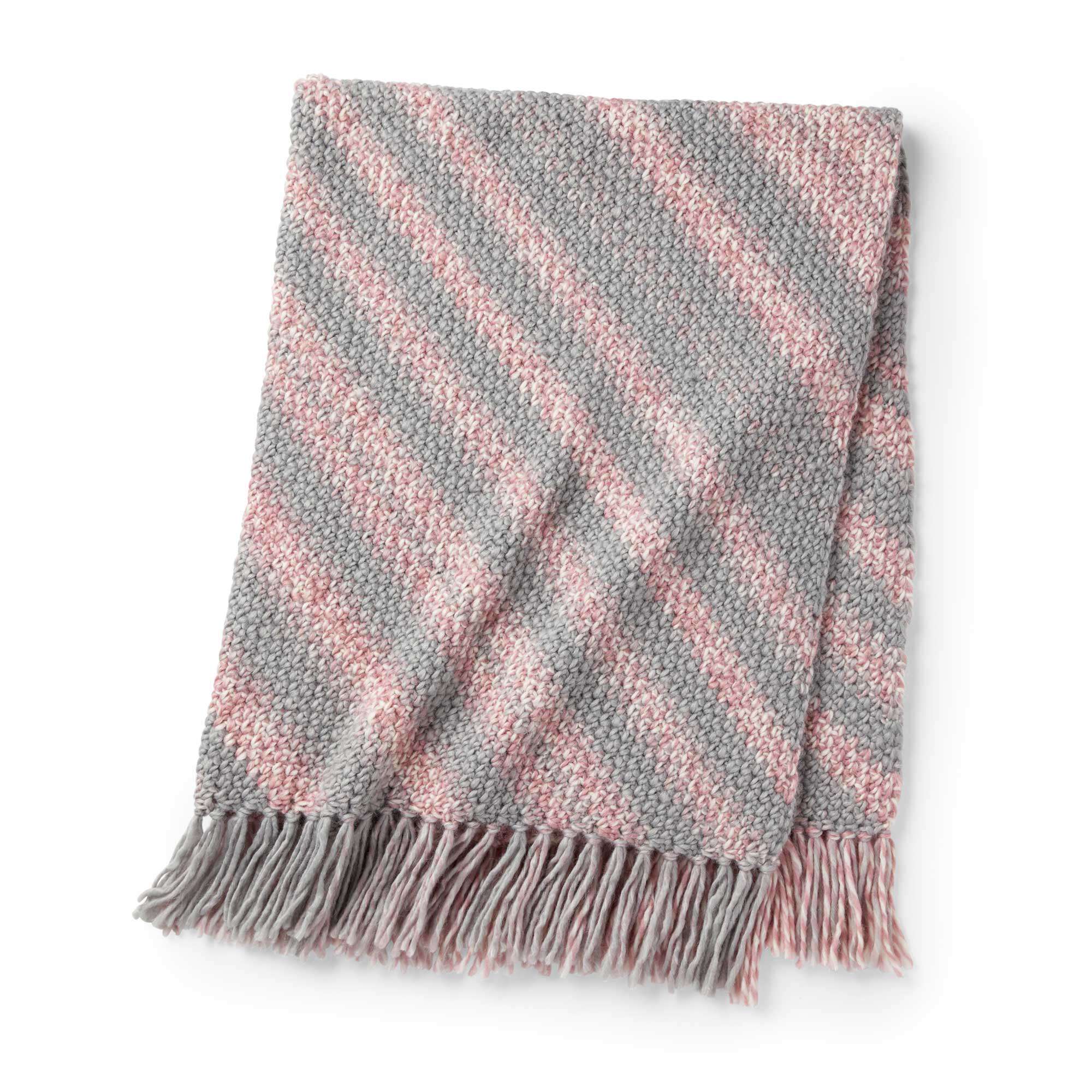 Caron Bias Striped Swirl Crochet Blanket (Digital Download)