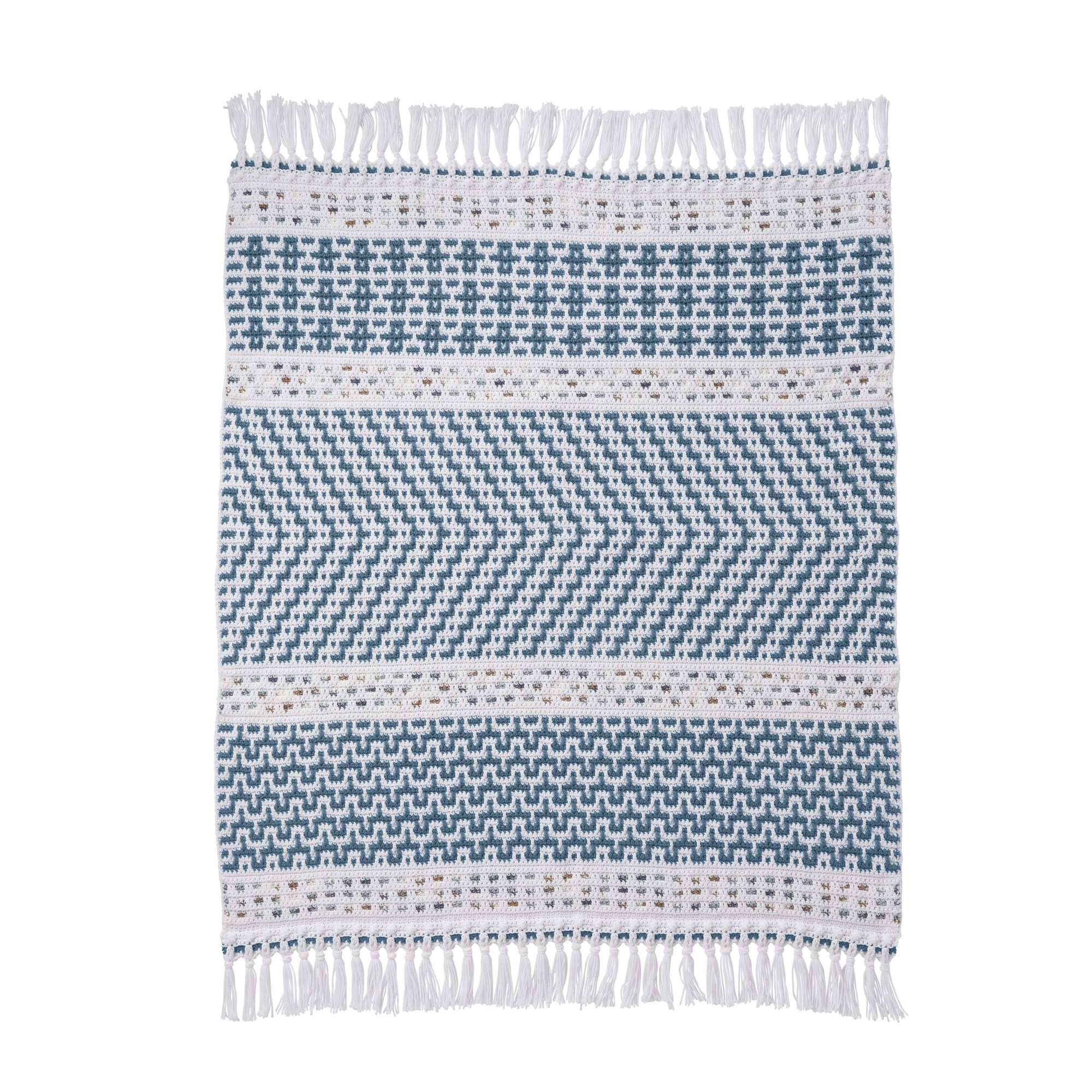 Caron Woven Mosaic Crochet Blanket (Digital Download)