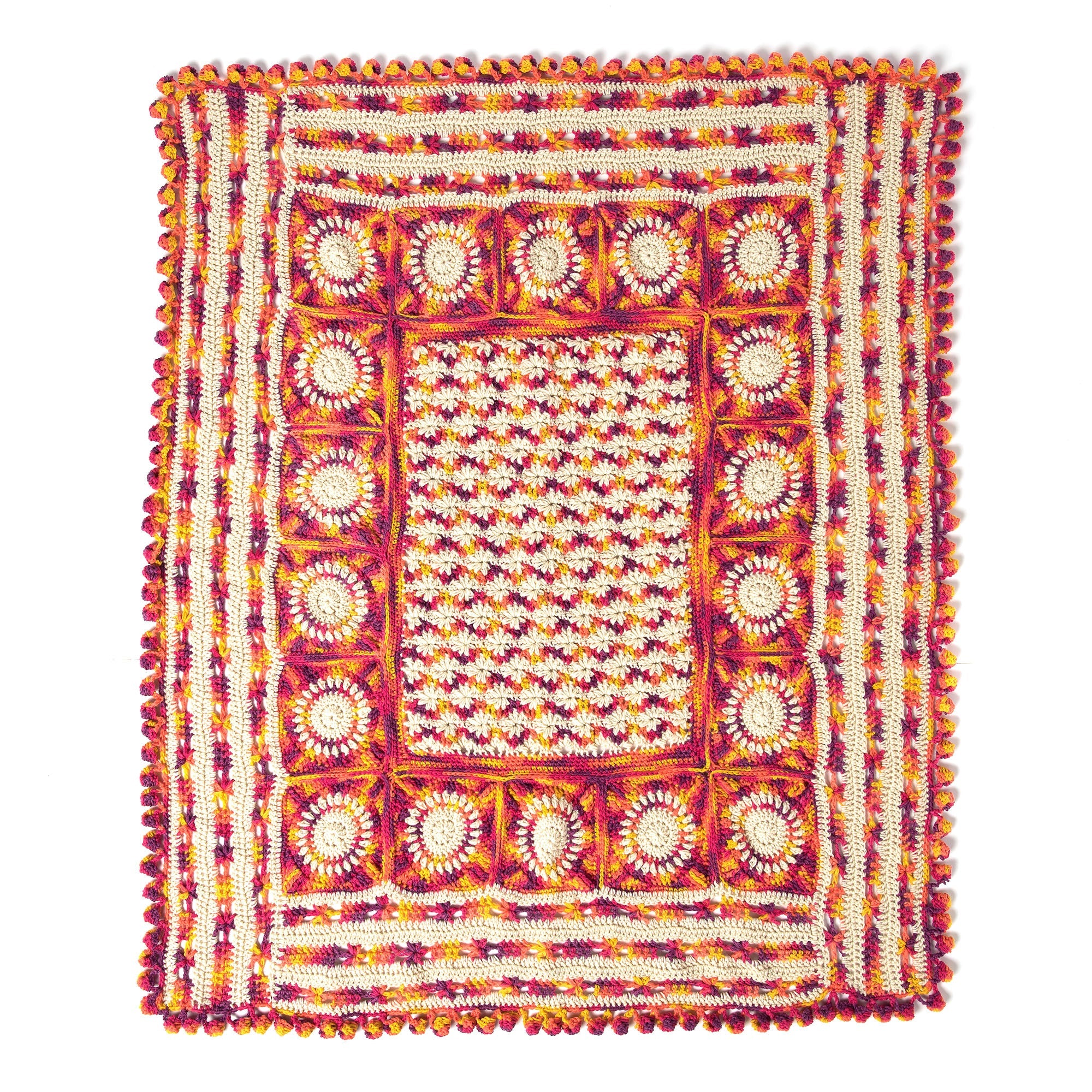 Caron Puffy Flower Fun Day Crochet Blanket (Digital Download)