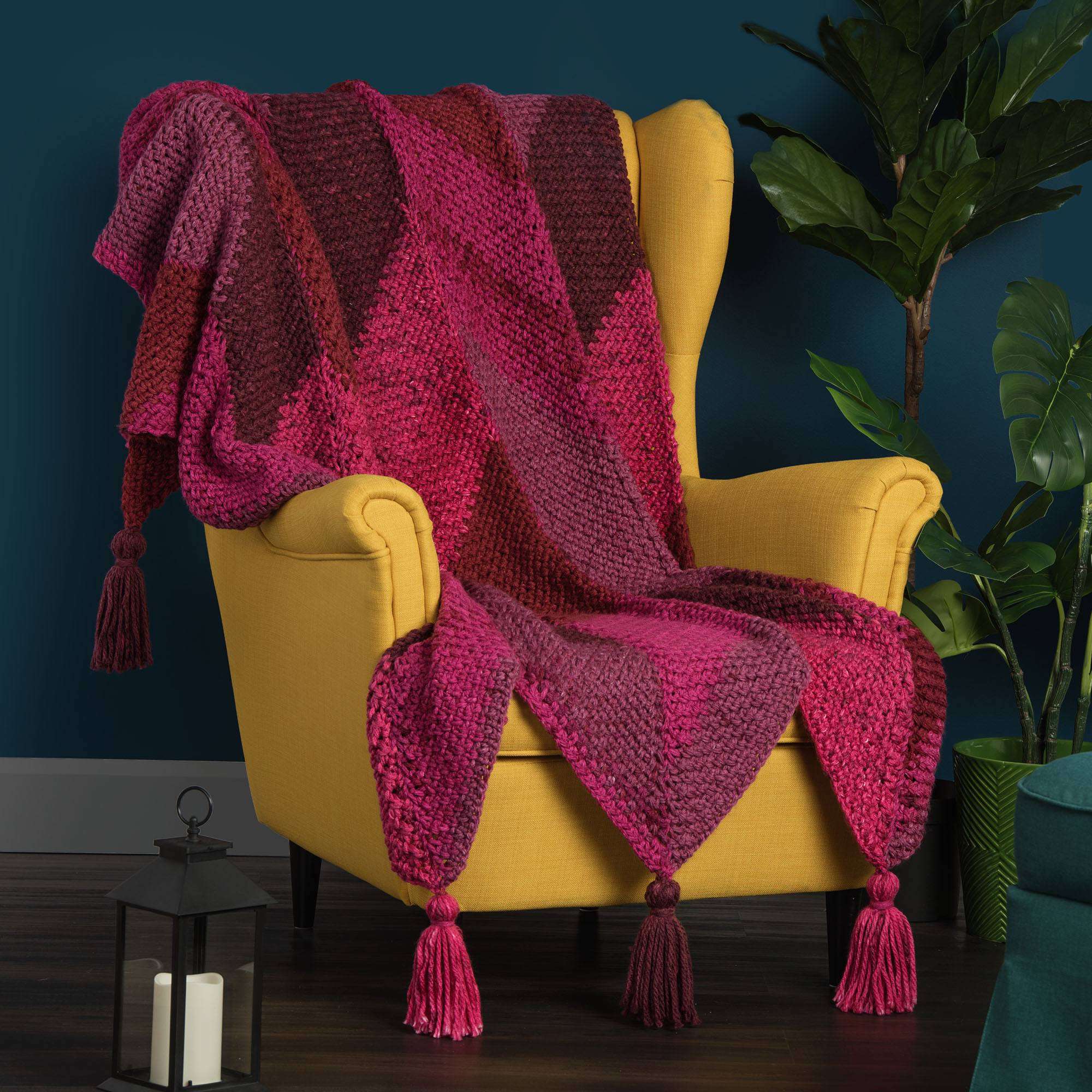 Caron Anniversary Cakes Chevron Stripes Crochet Blanket (Digital Download)