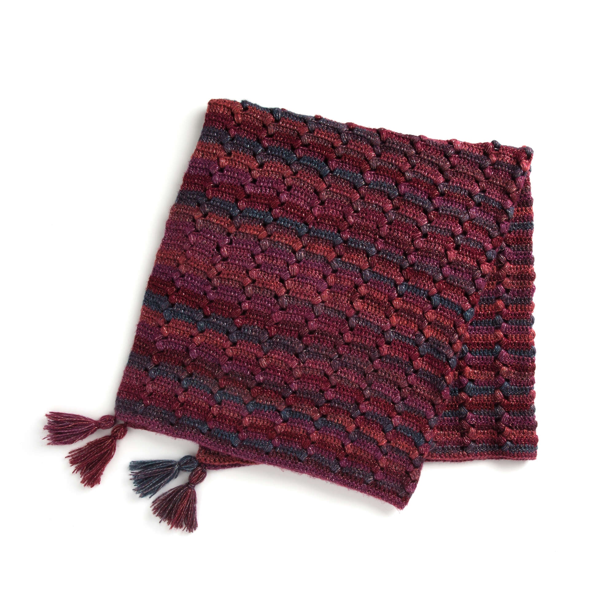 Caron Herringbone Puff Stitch Crochet Blanket (Digital Download)