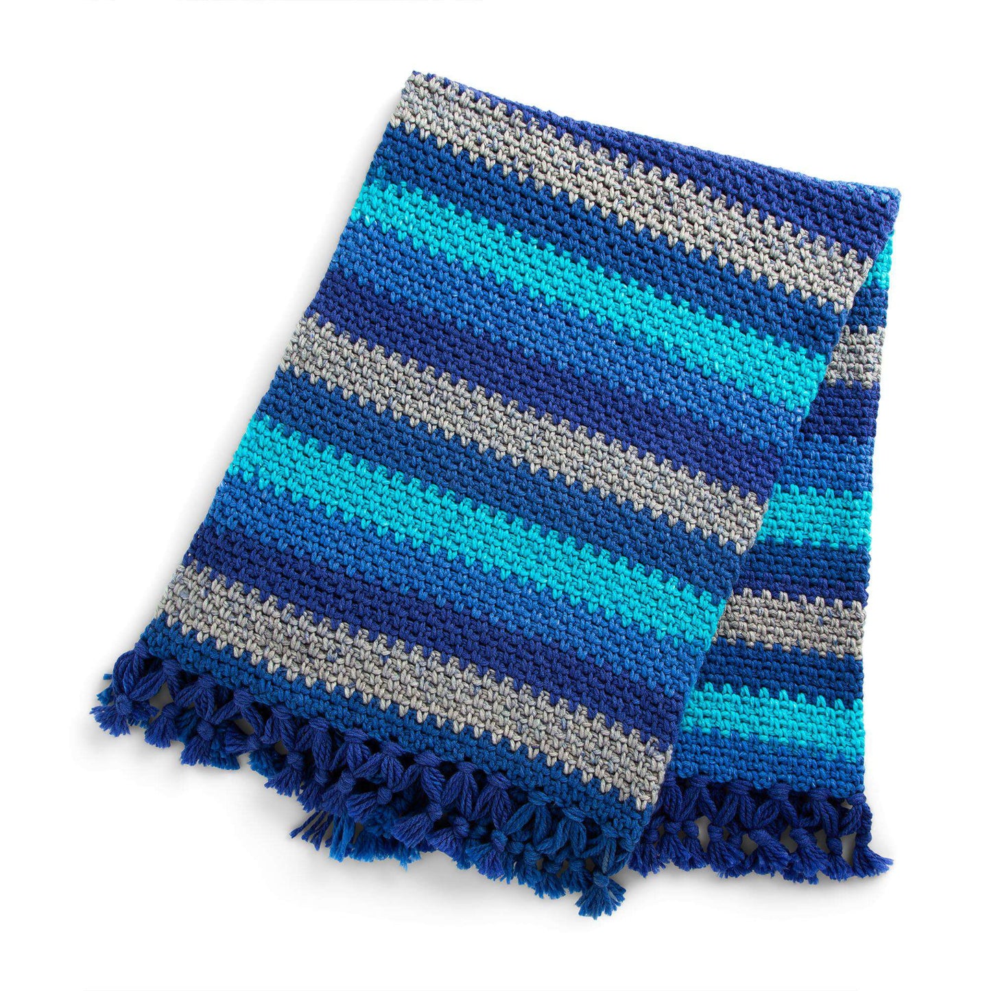 Caron Knotted Fringe Crochet Blanket (Digital Download)