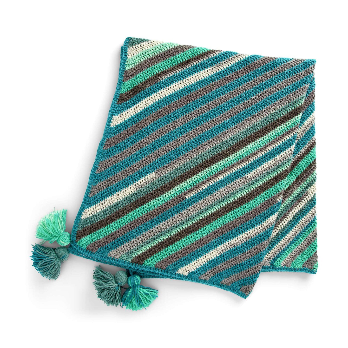 Caron Diagonal Stripes Crochet Blanket (Digital Download)