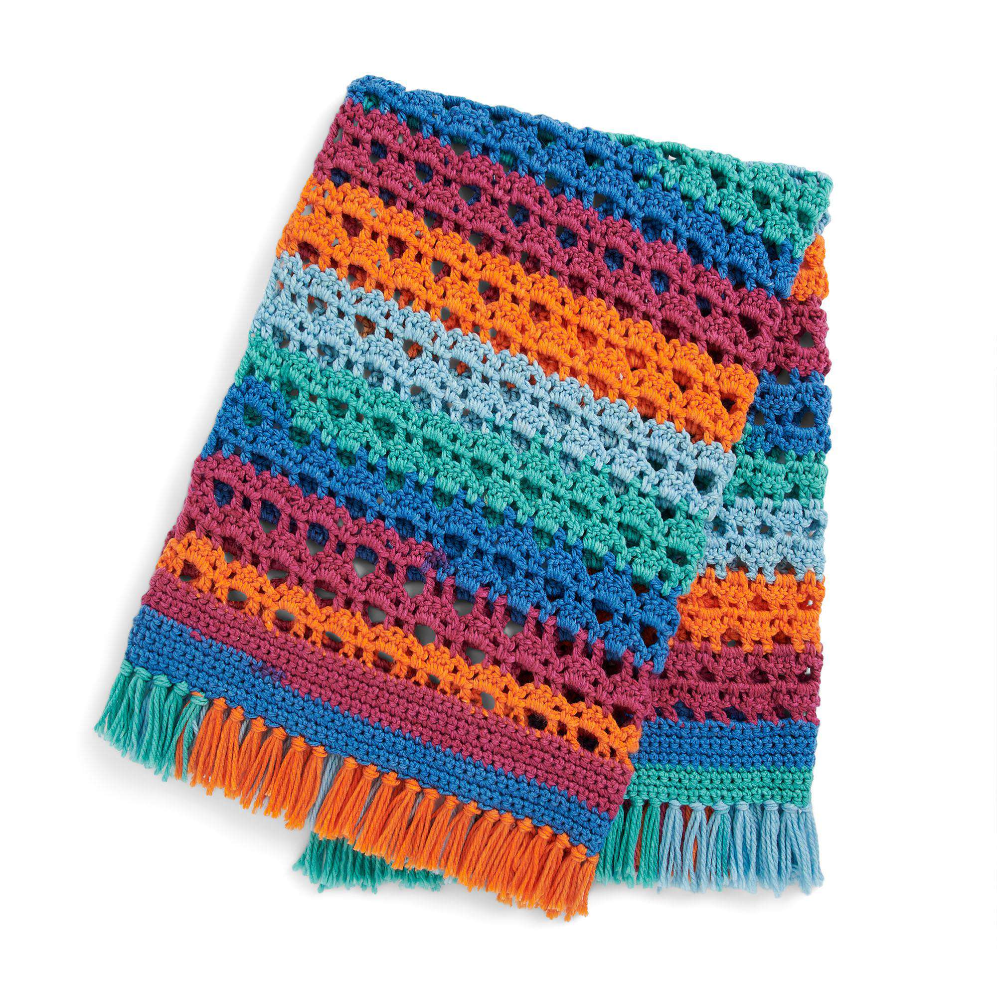 Caron Stacking Triangles Lacy Crochet Blanket (Digital Download)