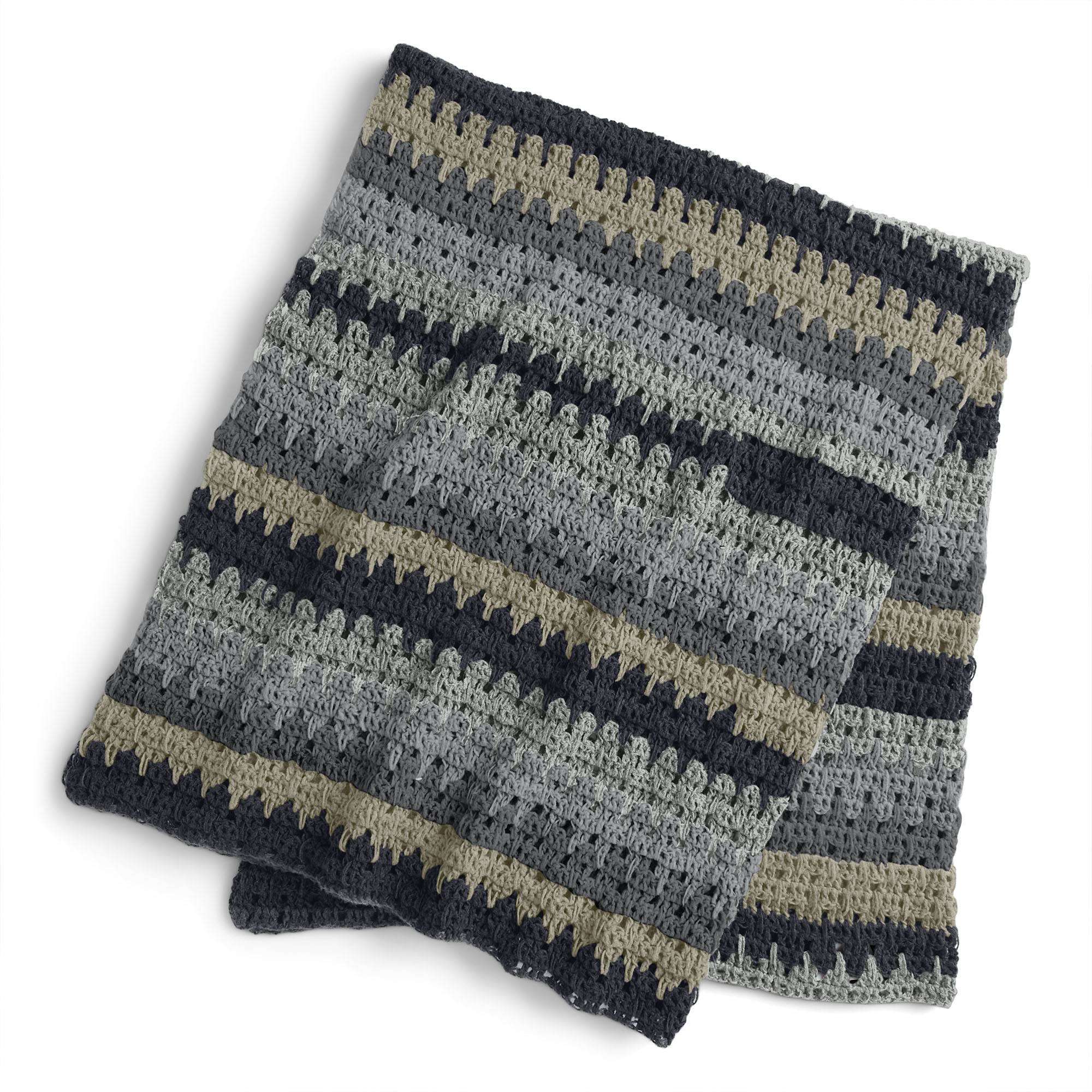 Caron Larks Foot Stitch Crochet Blanket (Digital Download)