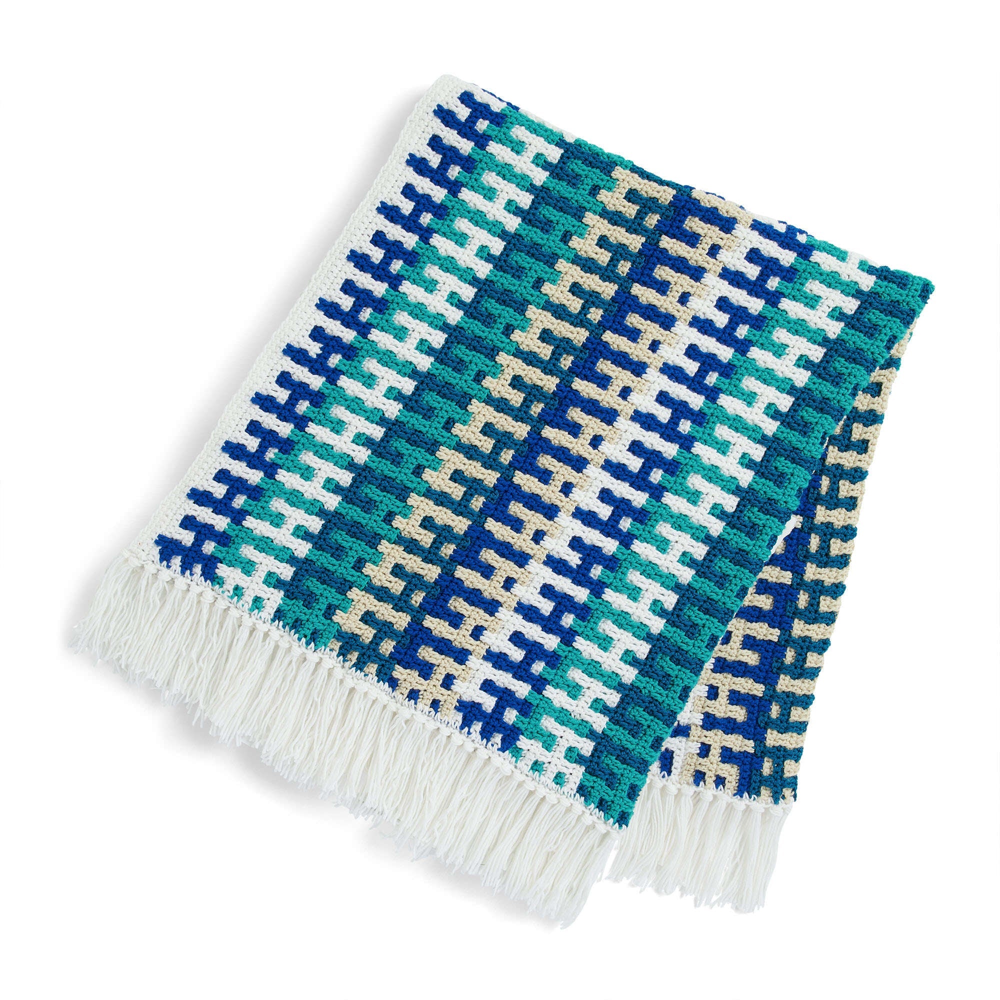 Caron Frenetic Stripes Mosaic Crochet Blanket (Digital Download)