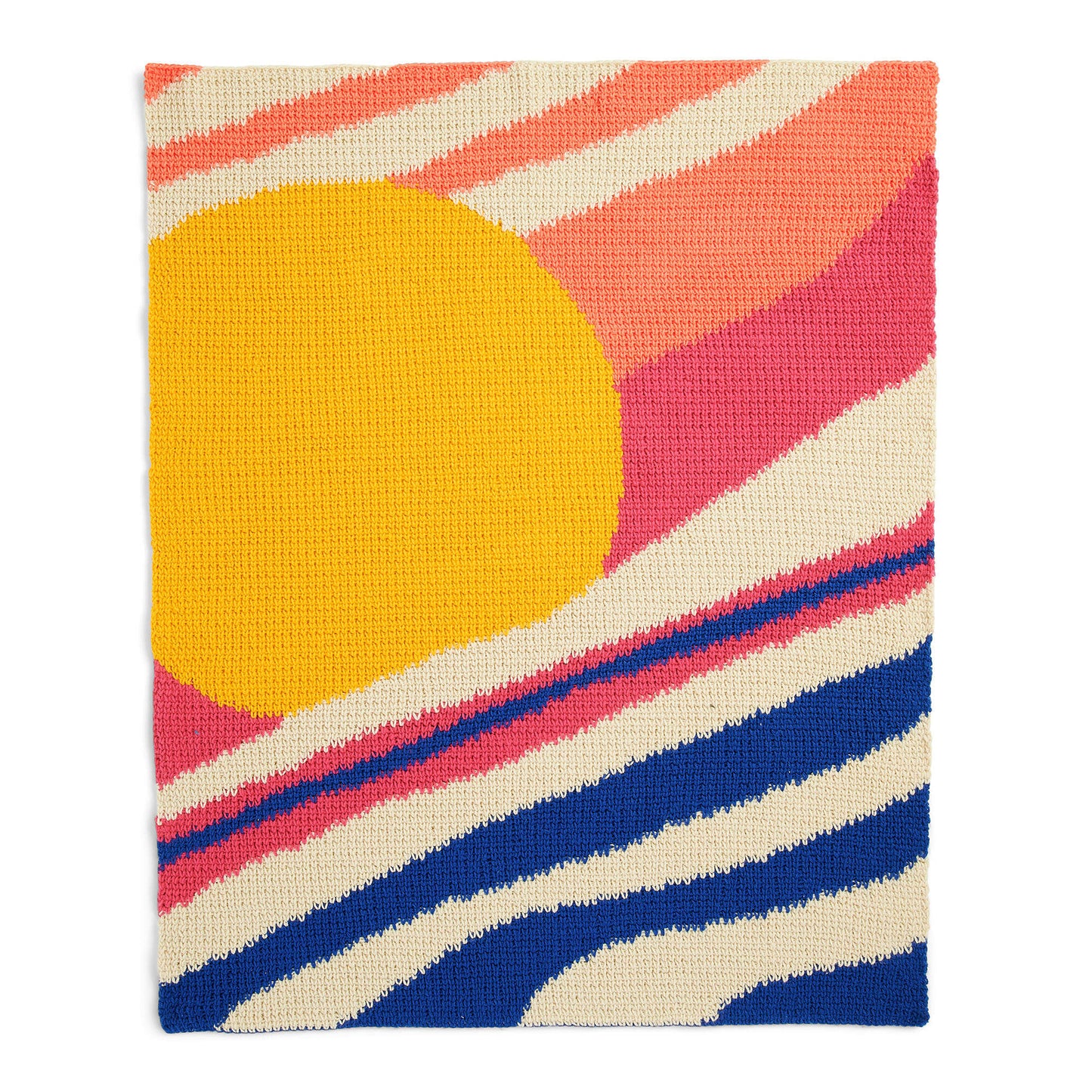Caron It's Gonna Be a Good Day Intarsia Crochet Blanket (Digital Download)