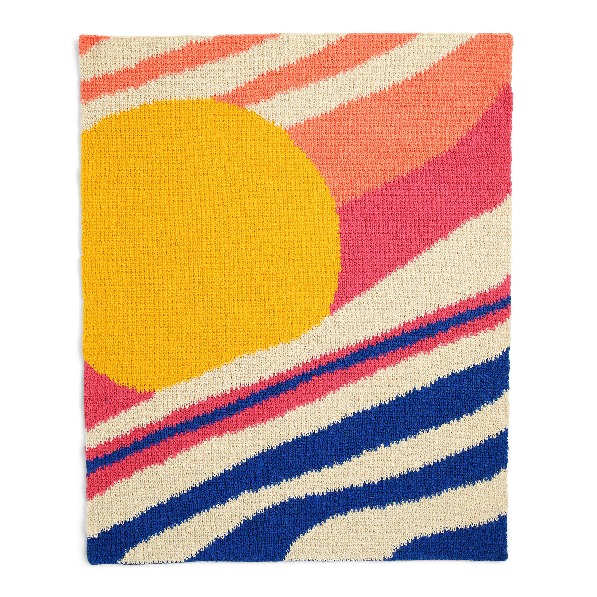 Caron It's Gonna Be a Good Day Intarsia Crochet Blanket (Digital Download)