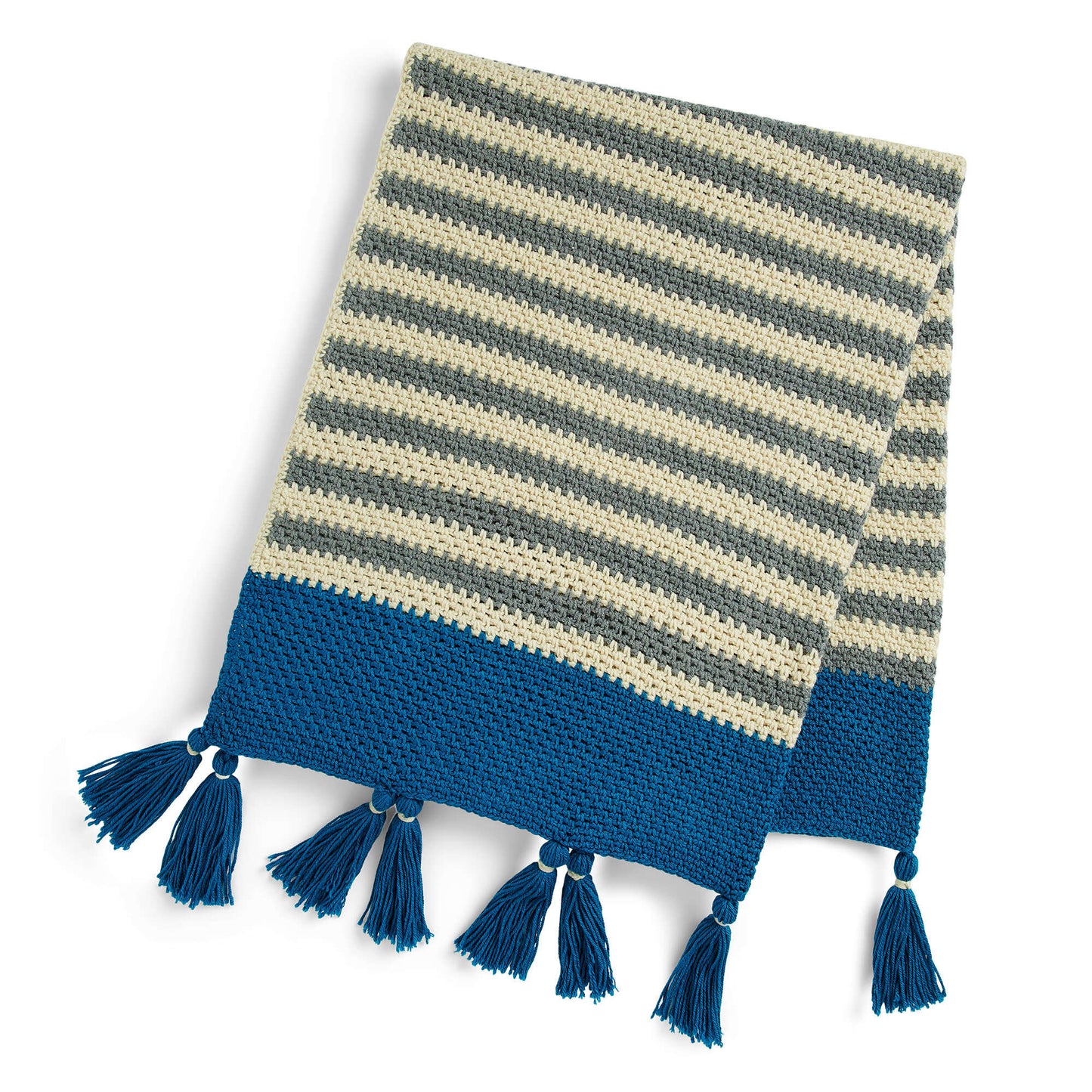 Caron Crochet Stripe Border Throw (Digital Download)