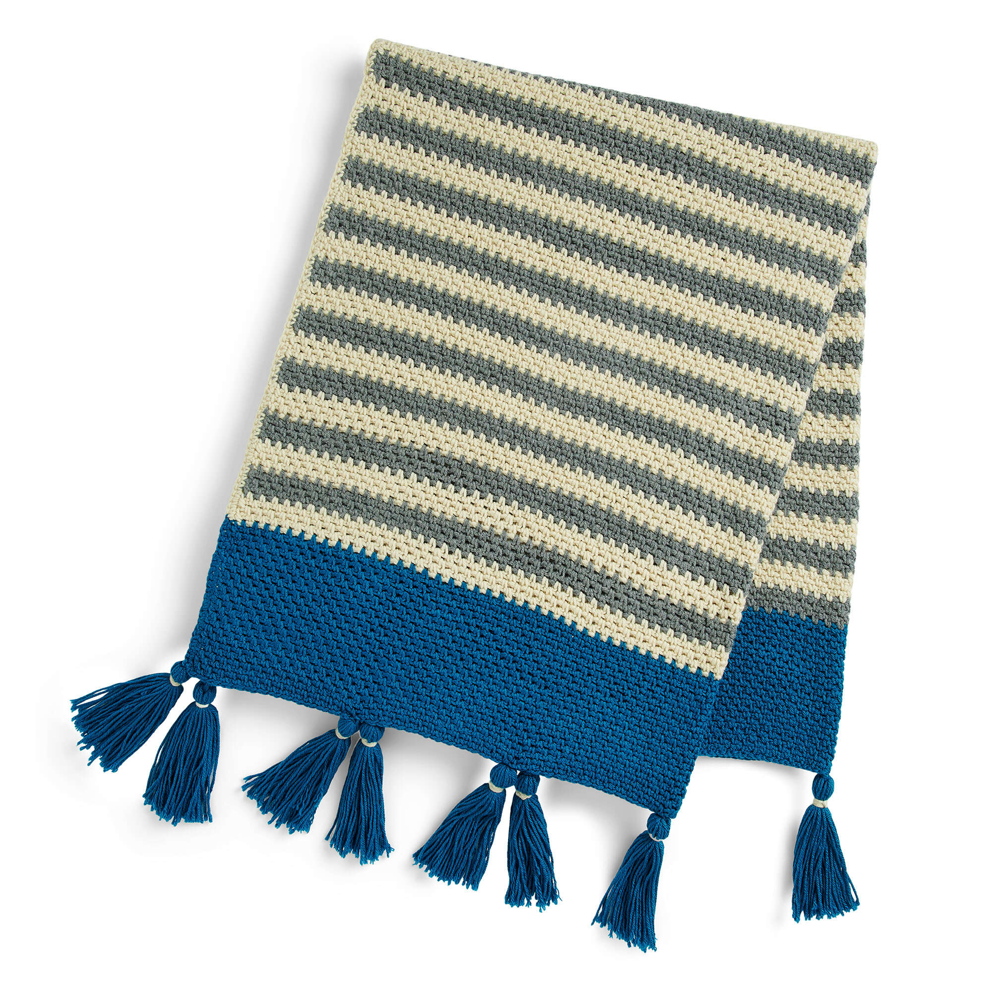 Caron Crochet Stripe Border Throw (Digital Download)