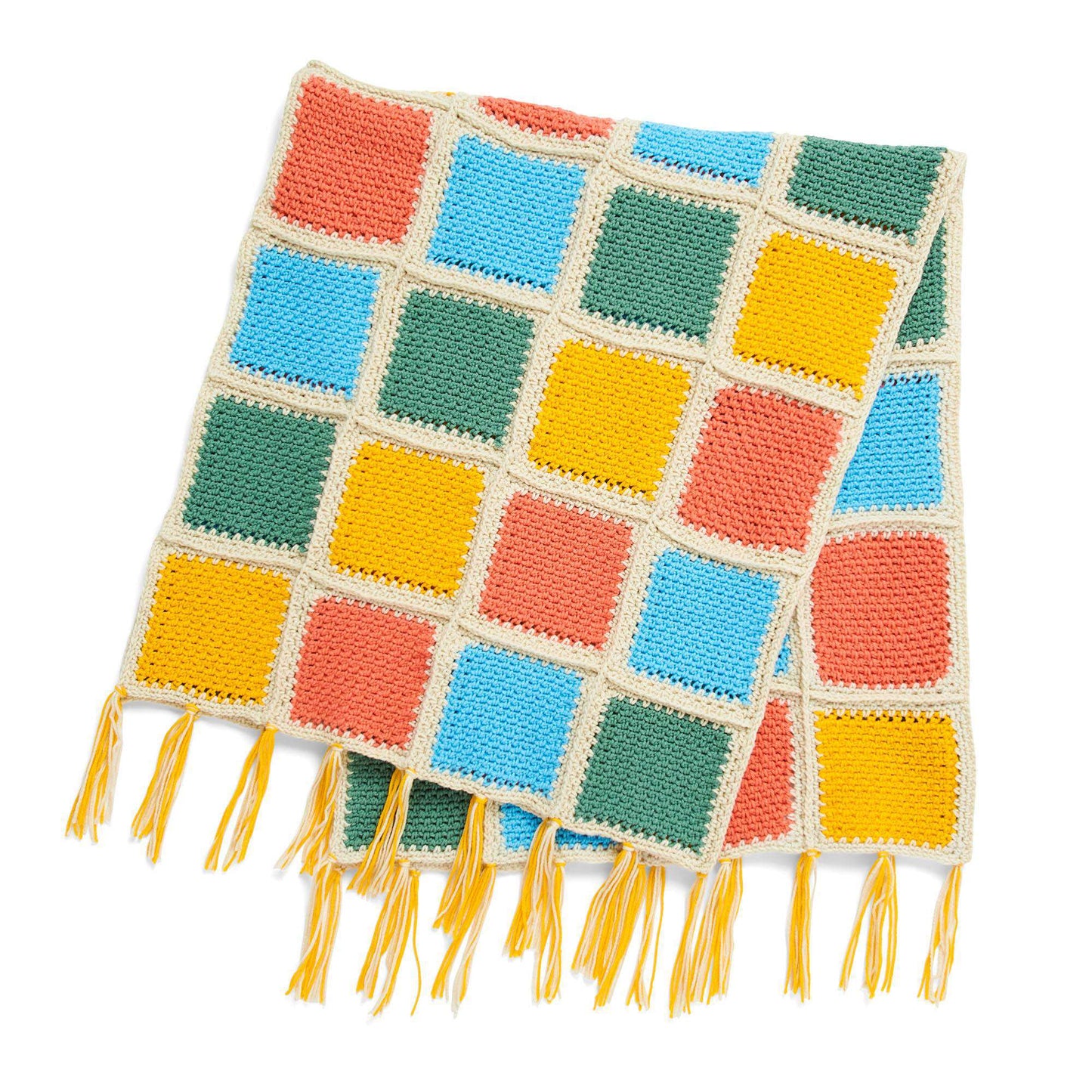 Caron Colored Grid Crochet Blanket (Digital Download)