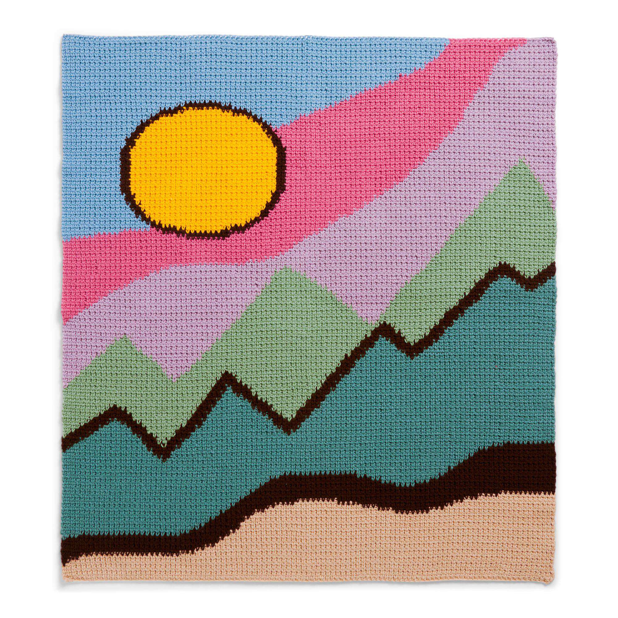 Caron Sunshine Summit Intarsia Crochet Blanket