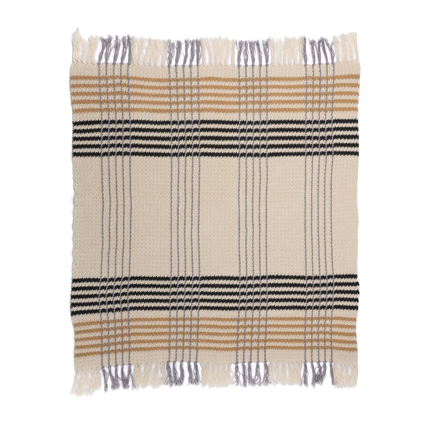 Caron All Day Plaid Crochet Throw