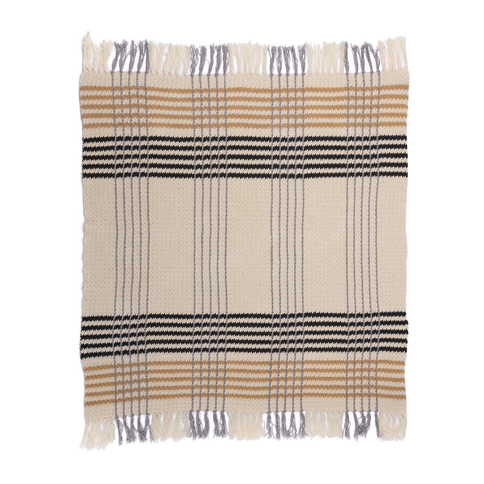 Caron All Day Plaid Crochet Throw