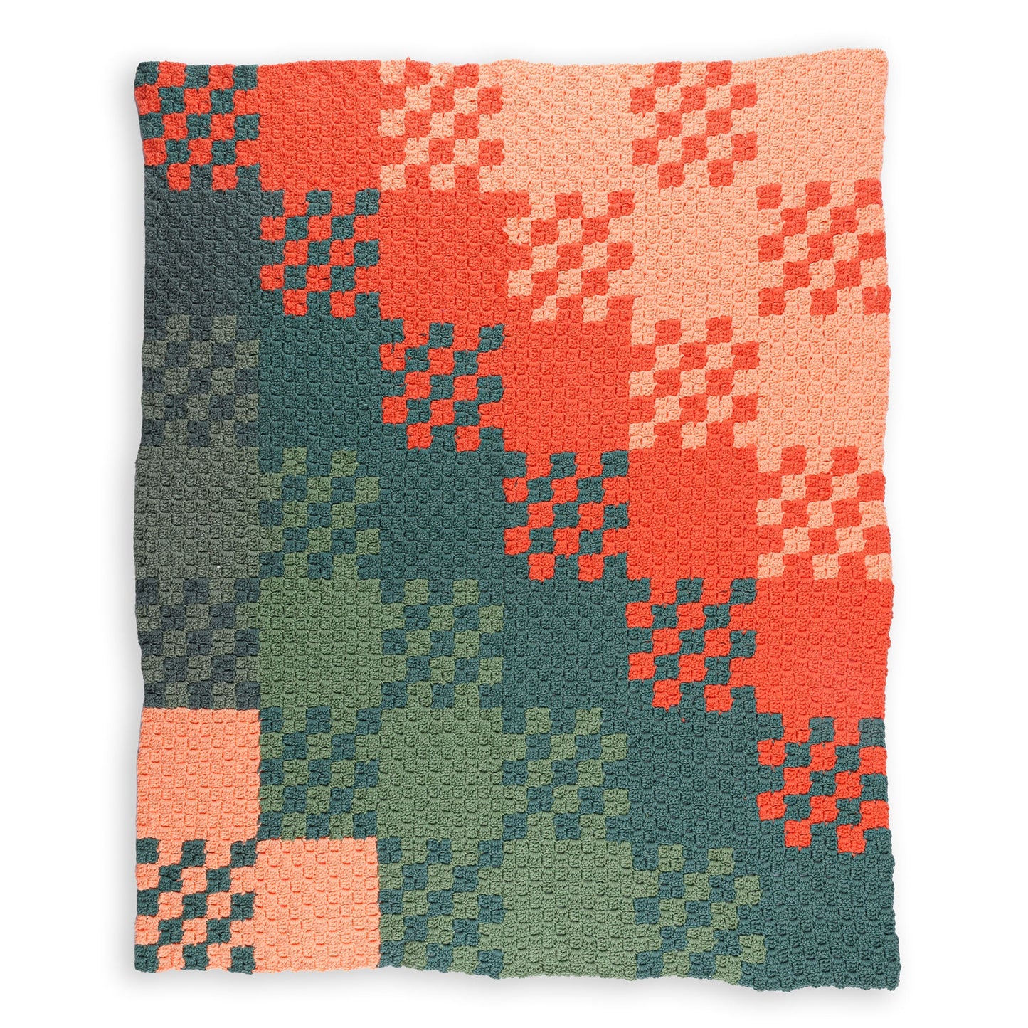 Caron C2C Patchwork Crochet Blanket