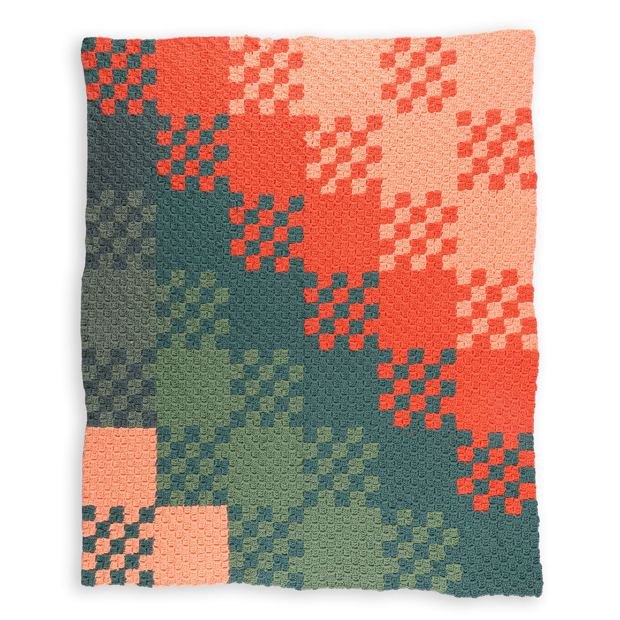 Caron C2C Patchwork Crochet Blanket