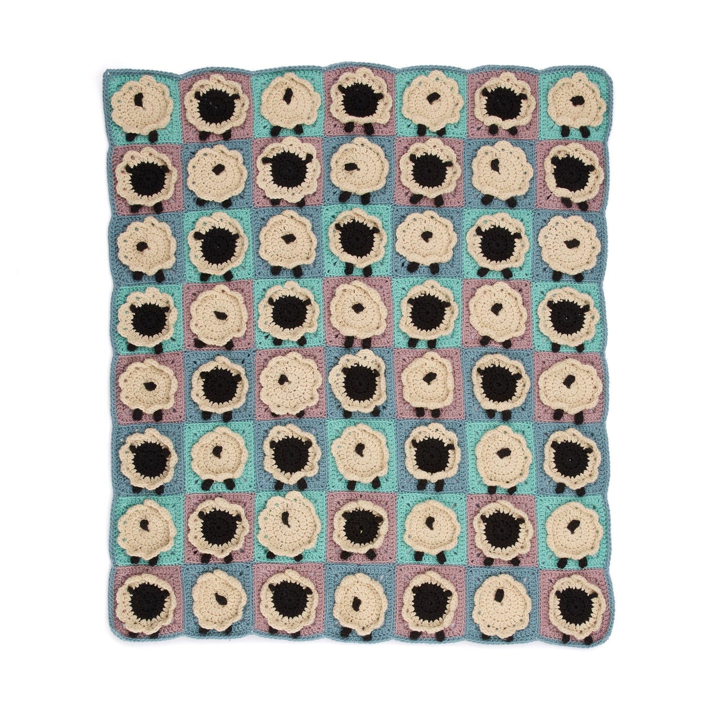 Caron Crochet Sheep Motif Blanket (Digital Download)