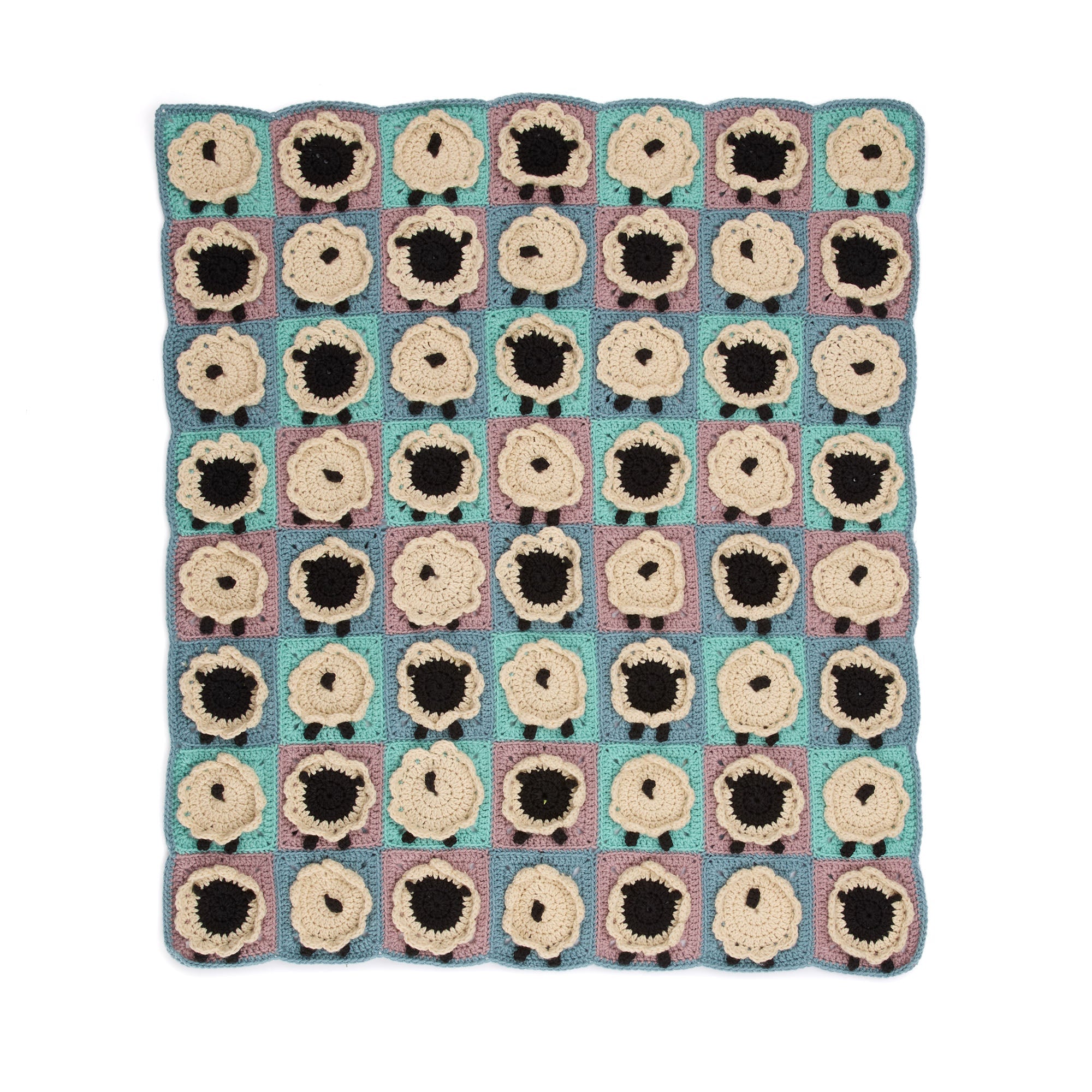 Caron Crochet Sheep Motif Blanket (Digital Download)