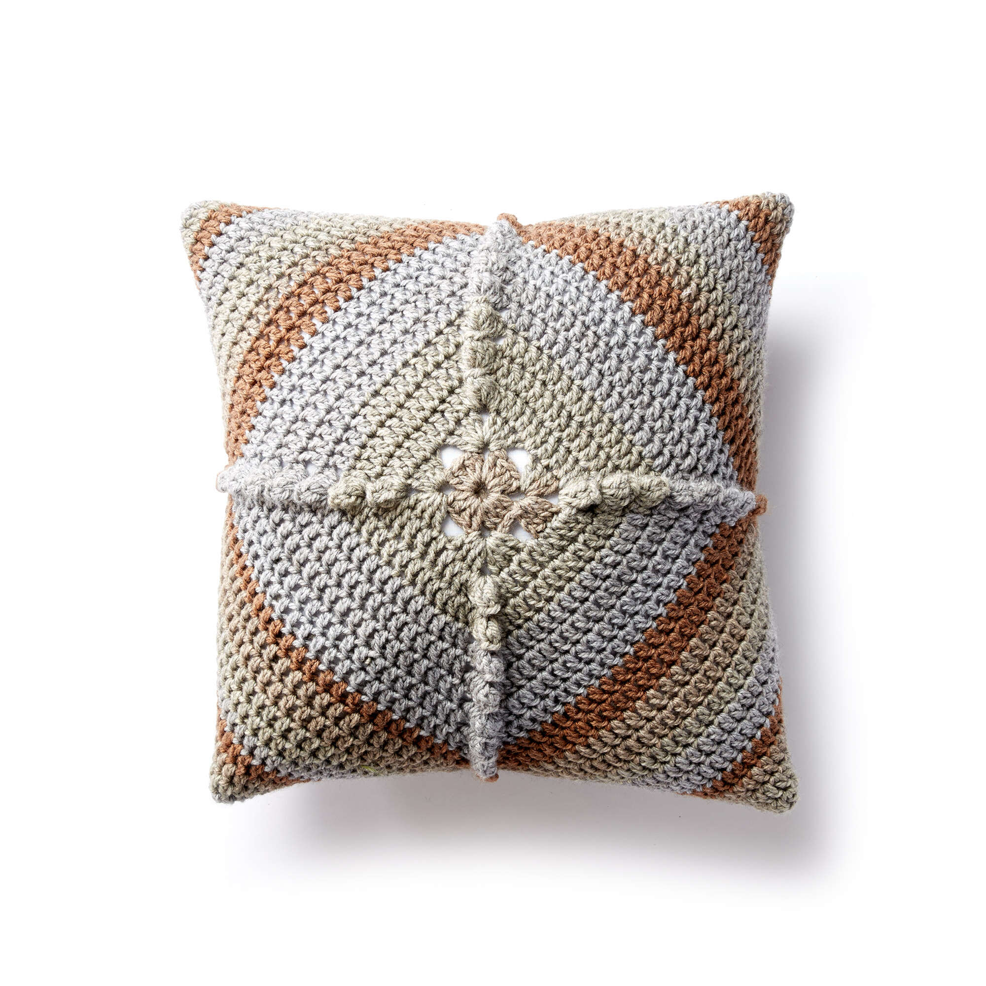 Caron Granny Square Crochet Pillow (Digital Download)