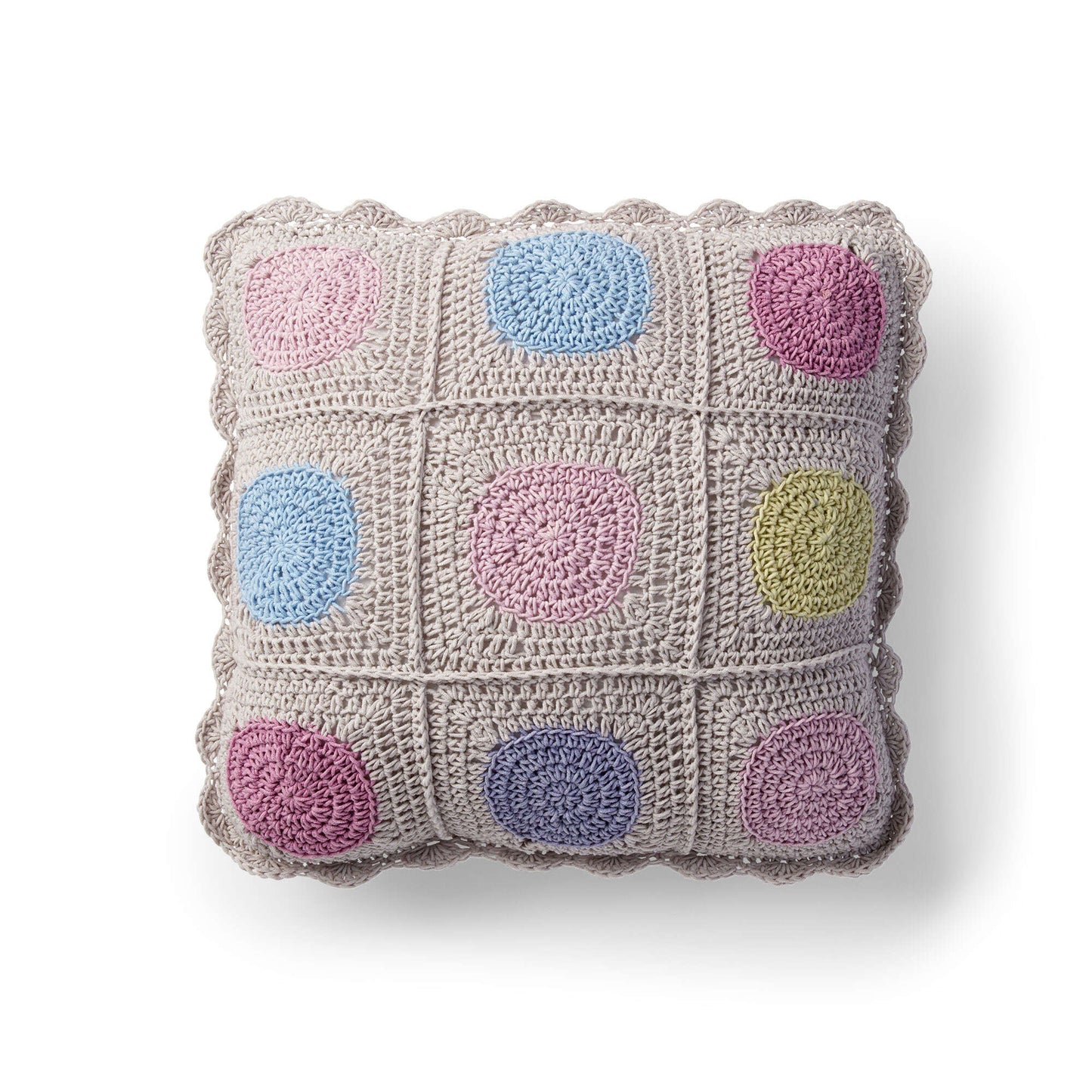 Caron Crochet Circle in Square Pillow (Digital Download)