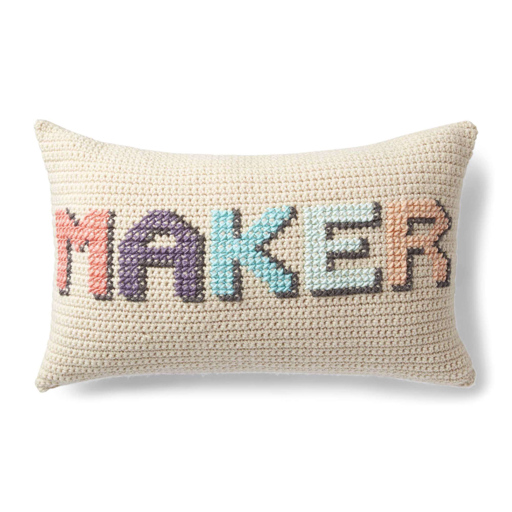 Caron Crochet & Cross Stitch "Maker" Pillow (Digital Download)