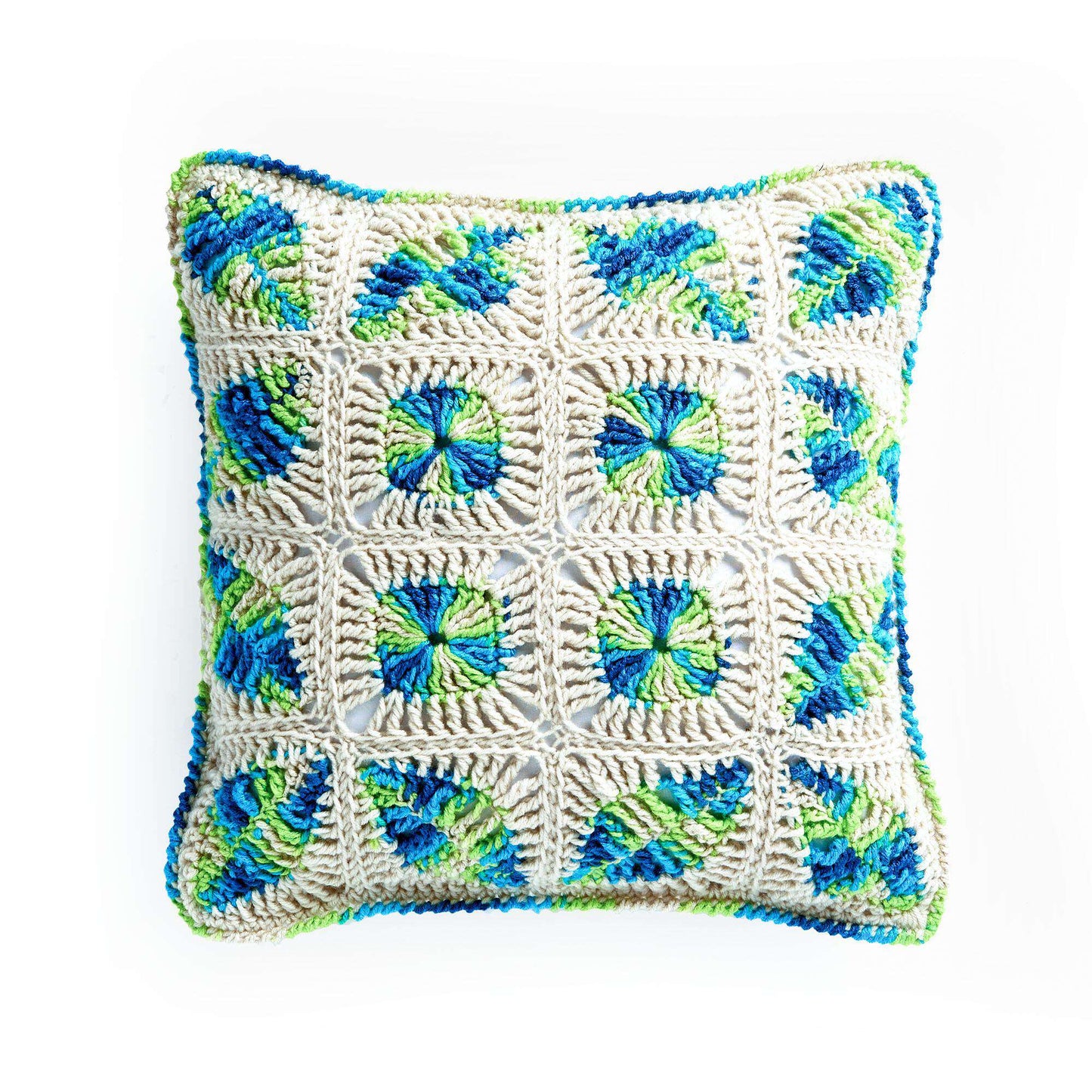 Caron Crochet Mod Leaves Pillow (Digital Download)