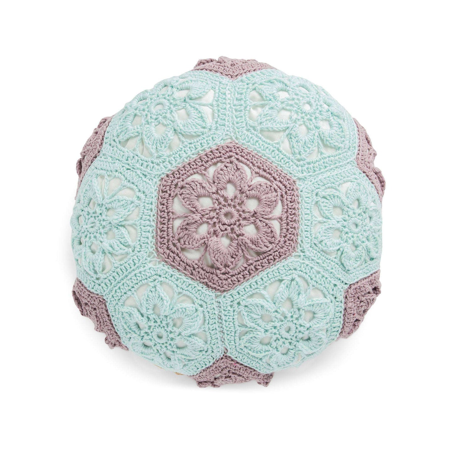 Caron Crochet Granny Hexagon Pouf (Digital Download)