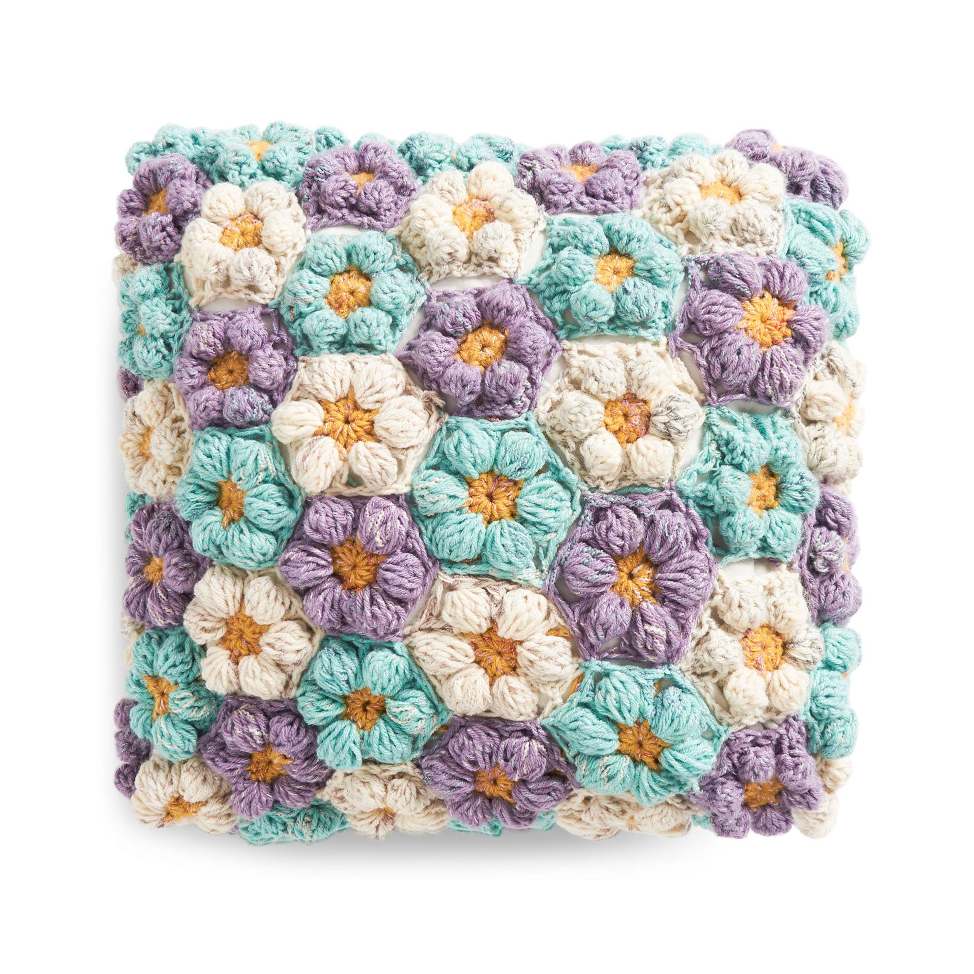 Caron Crochet Puffy Petals Pillow (Digital Download)