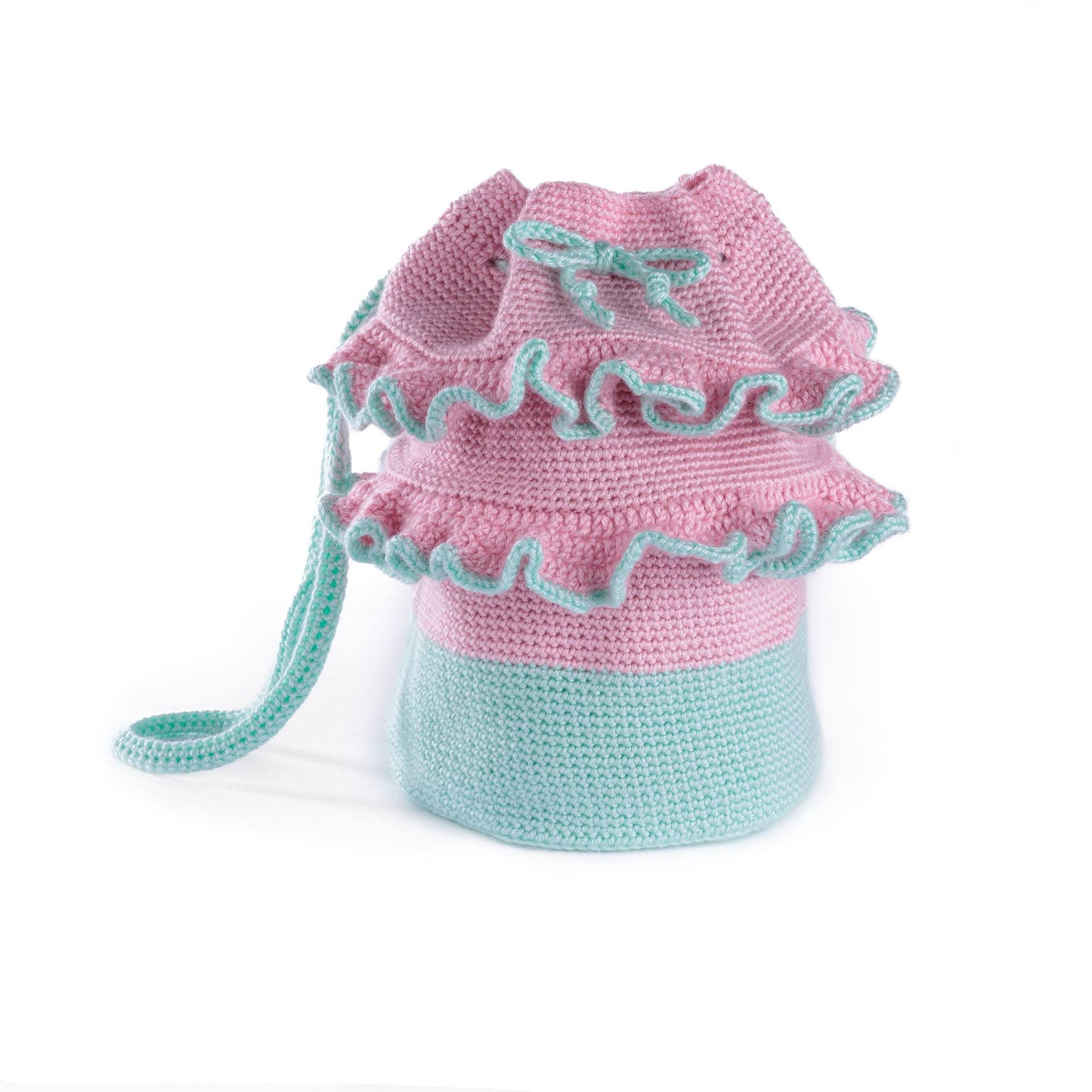 Caron Crochet Frilly Bucket Bag