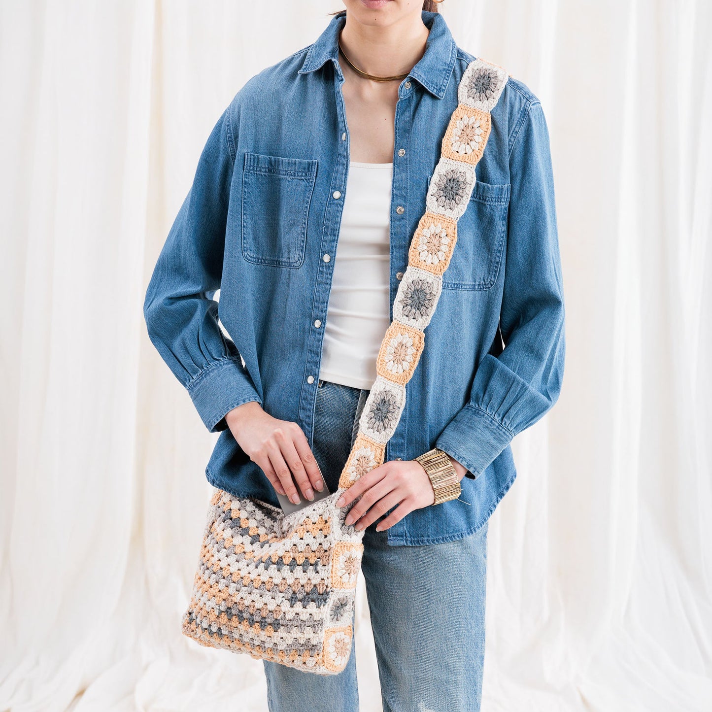 Caron Crochet Tie Top Tote (Digital Download)