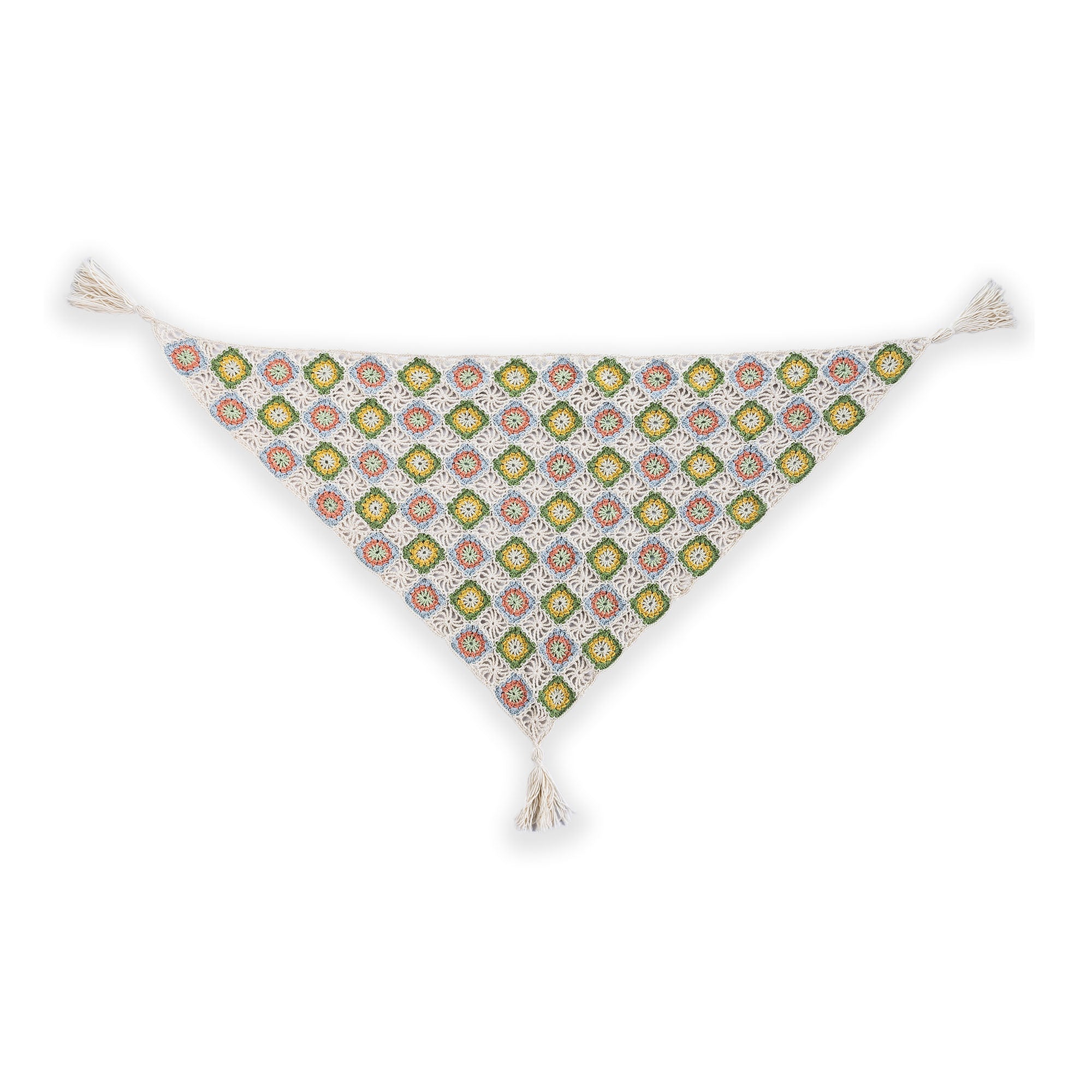 Caron Summer Mode Crochet Triangle Shawl with Tassels (Digital Download)