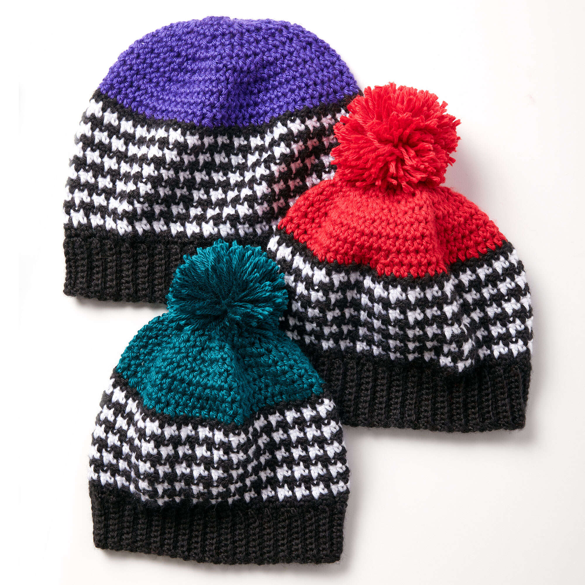 Caron Crochet Houndstooth Bright Hat (Digital Download)
