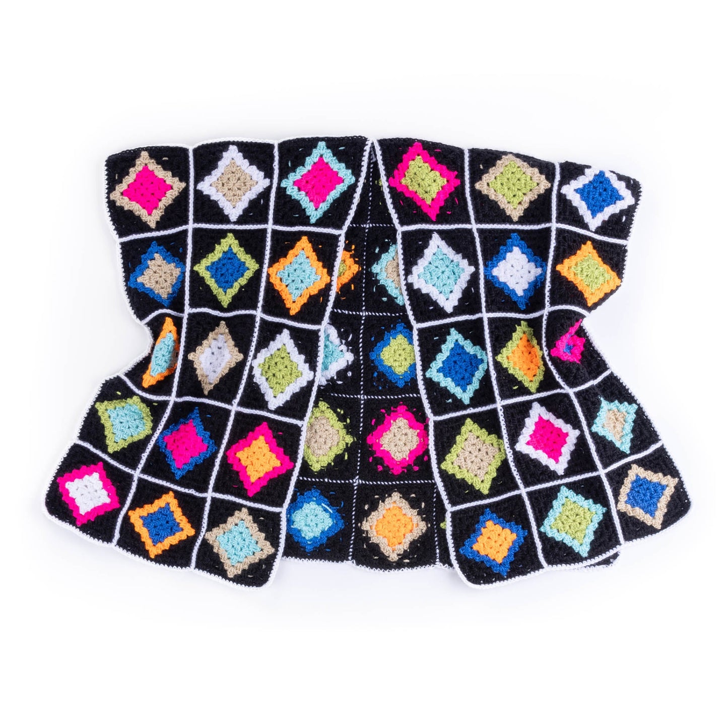 Caron Crochet Diamond Tile Motifs Ruana