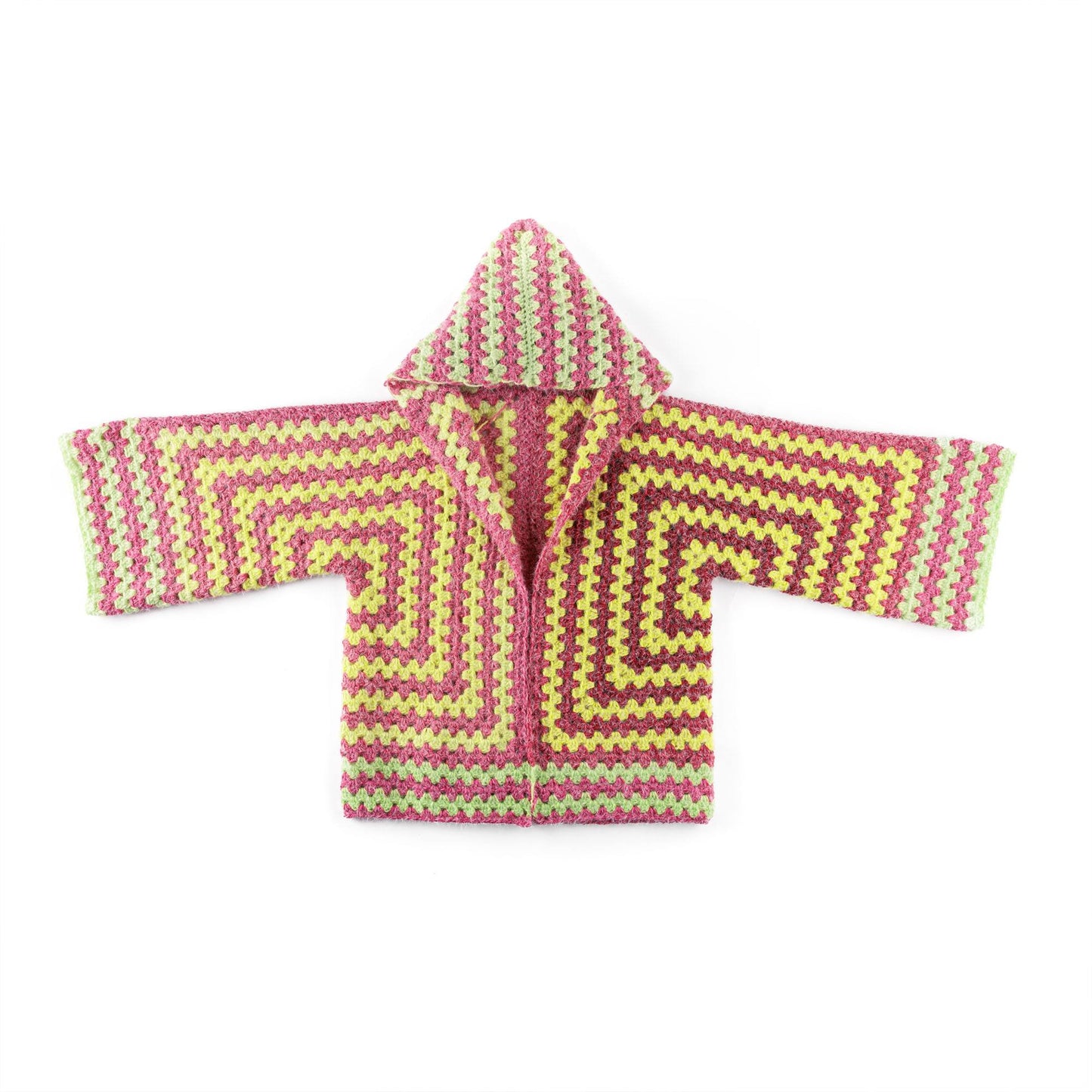 Caron Hexi Stripes Crochet Hooded Cardigan (Digital Download)
