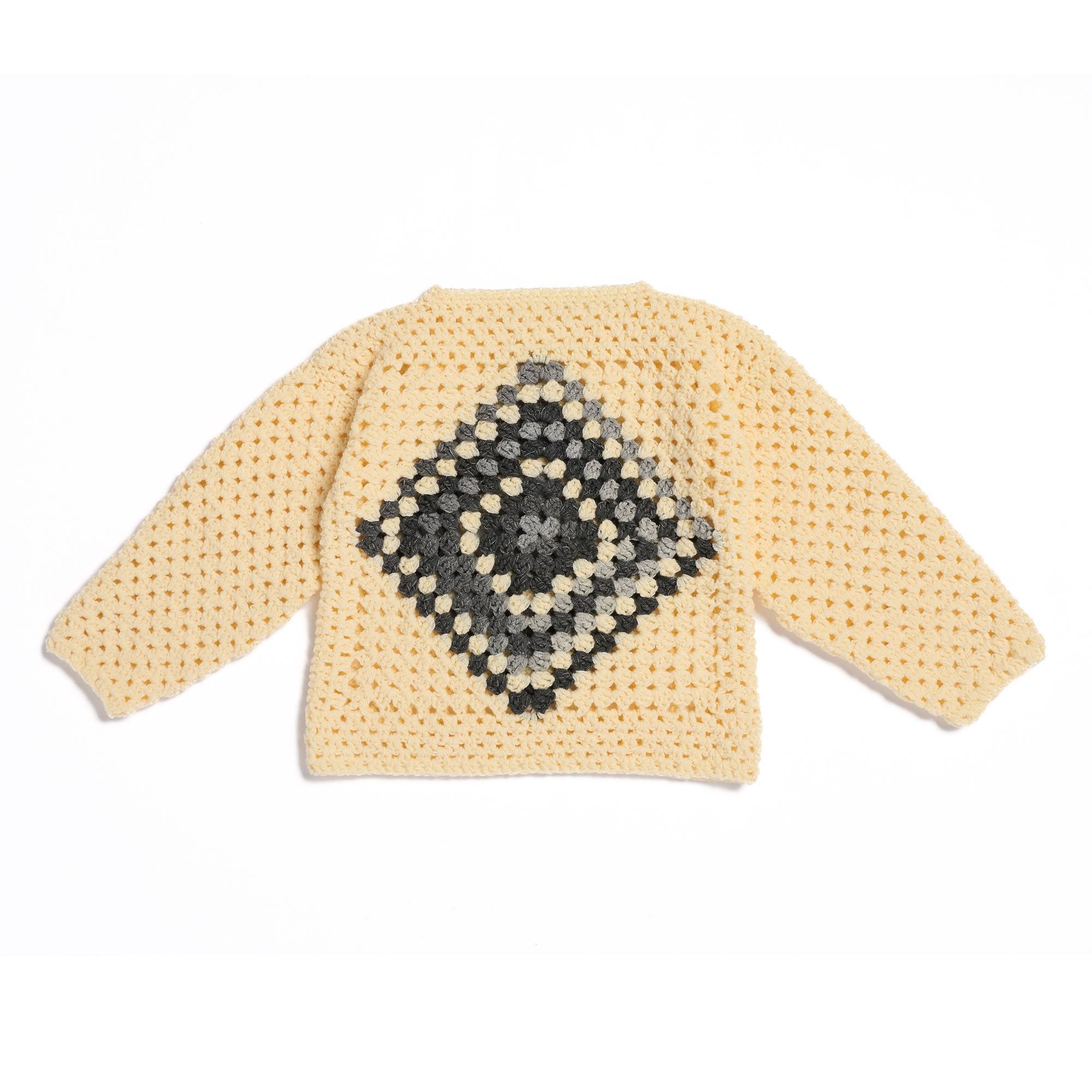 Caron Crochet Granny Square Sweater (Digital Download)