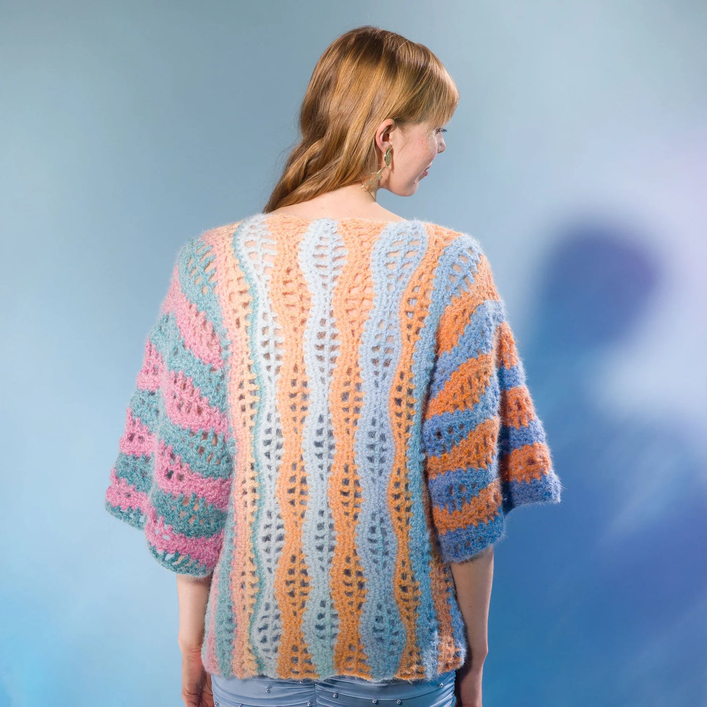 CROCHET PATTERN DOWNLOAD - Free Caron Side to Side Crochet Dolman Pattern, XS/S