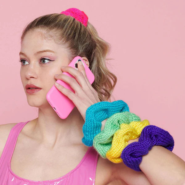 CARON COLOR BURST KNIT SCRUNCHIE, SINGLE SIZE / BLUE MINT (Digital Download)