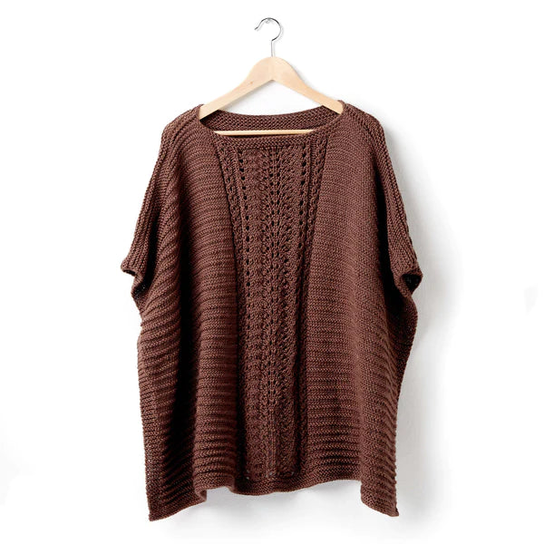 KNITTING PATTERN DOWNLOAD - CARON LACE PANEL KNIT PONCHO